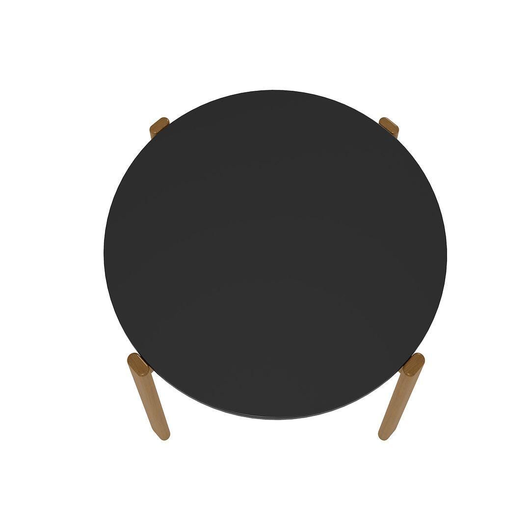 Gales Round Dining Table, Matte Black, large