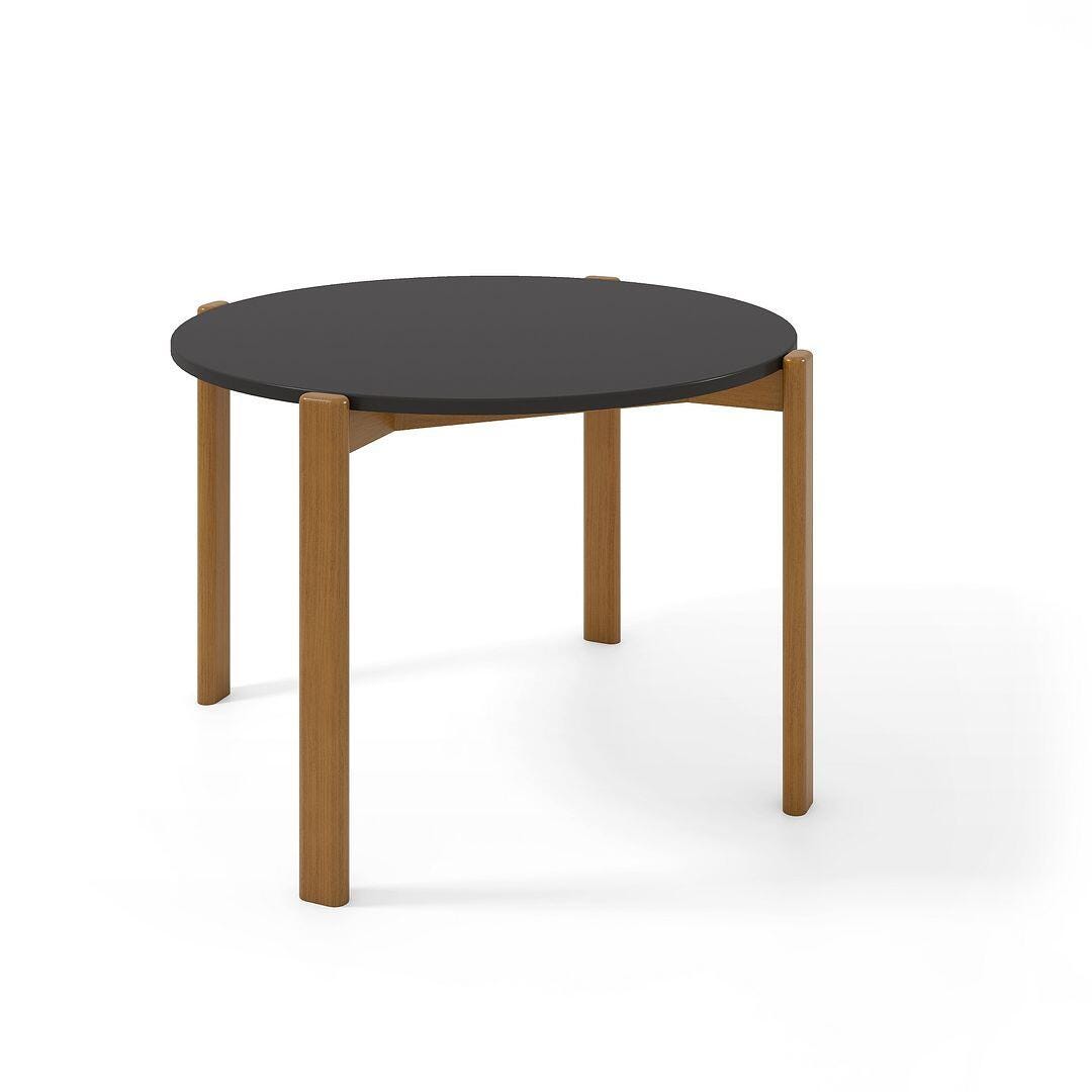 Gales Round Dining Table, Matte Black, large