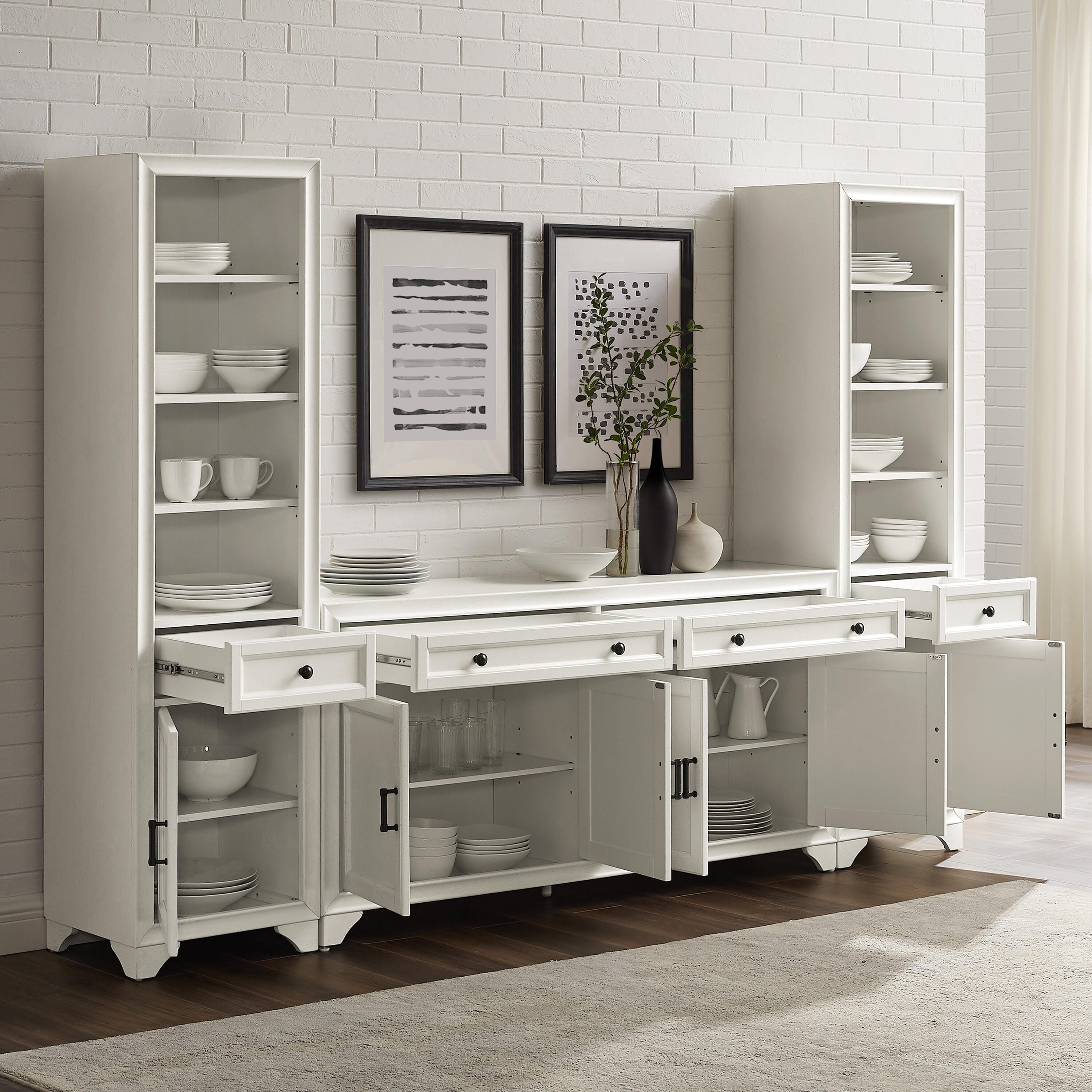 Crosley Furniture Tara Sideboard And Bookcase Set | Ashley