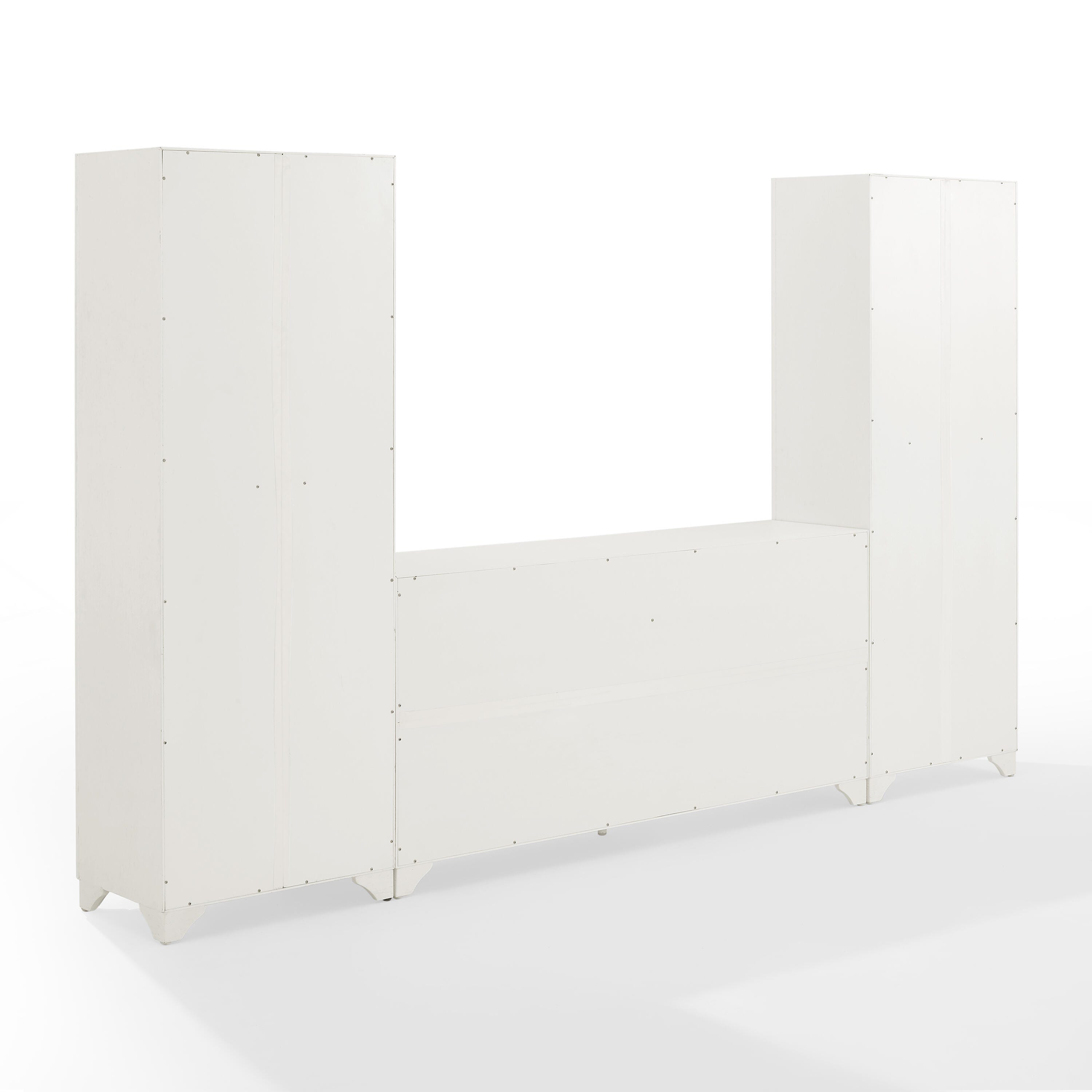 Crosley Furniture Tara Sideboard And Pantry Set, Distressed White, large