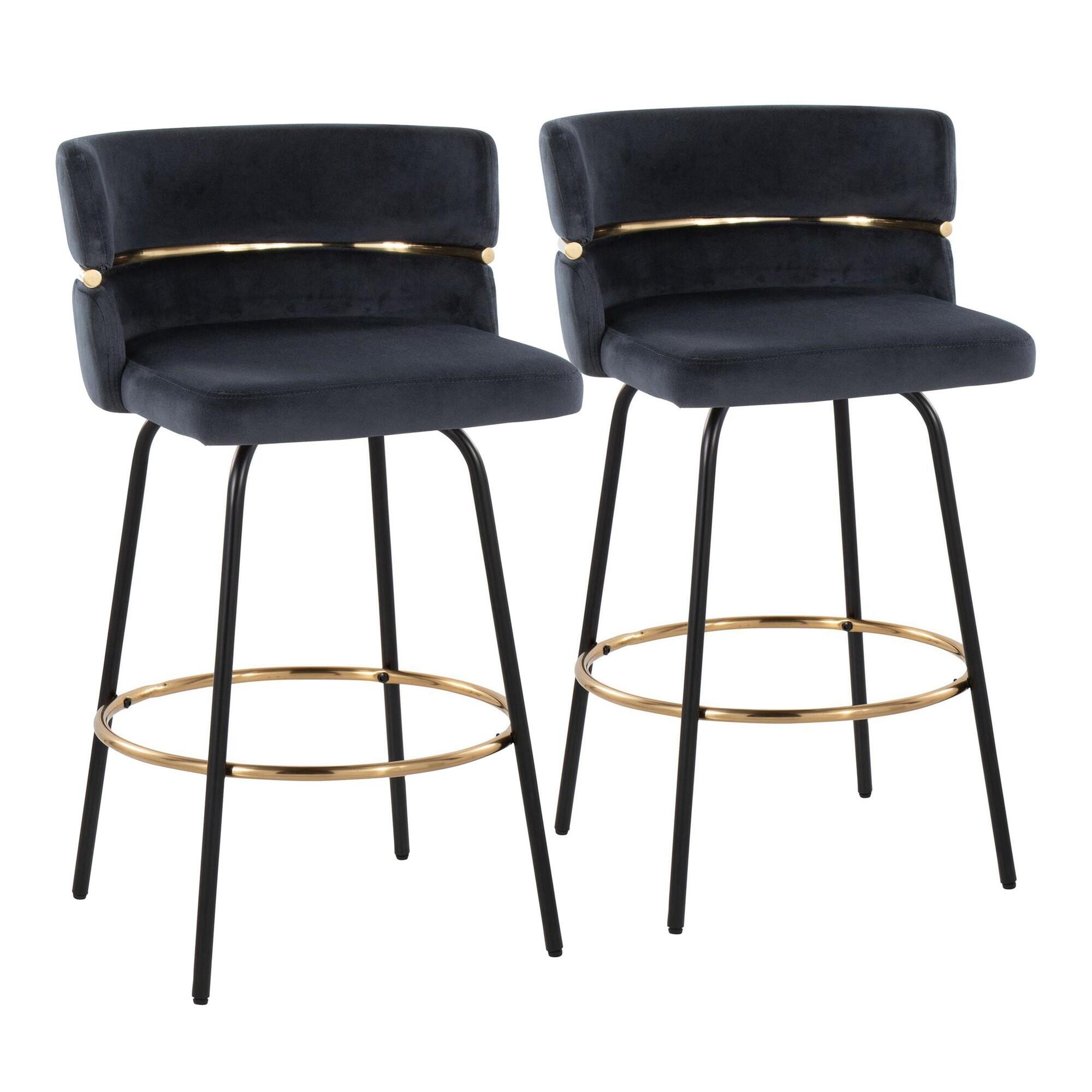 LumiSource Cinch Counter Stool (Set of 2), Black, large