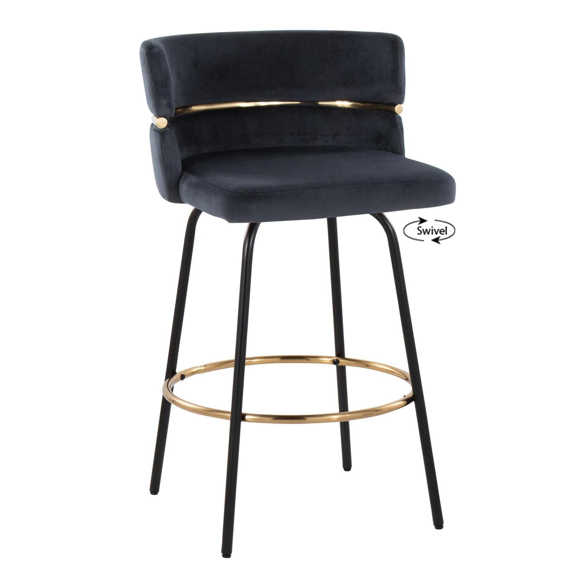 LumiSource Cinch Counter Stool (Set of 2), Black, large