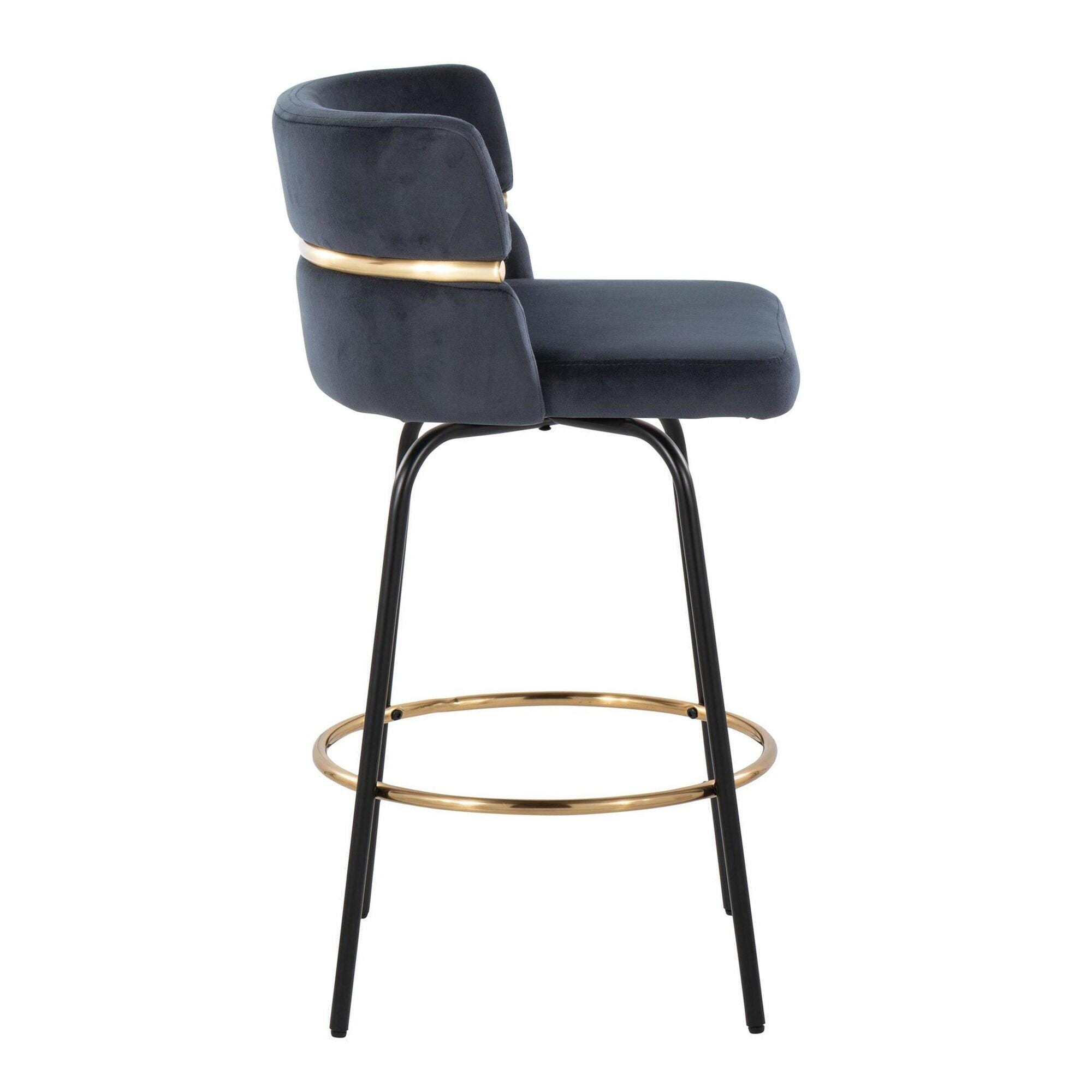 LumiSource Cinch Counter Stool (Set of 2), Black, large