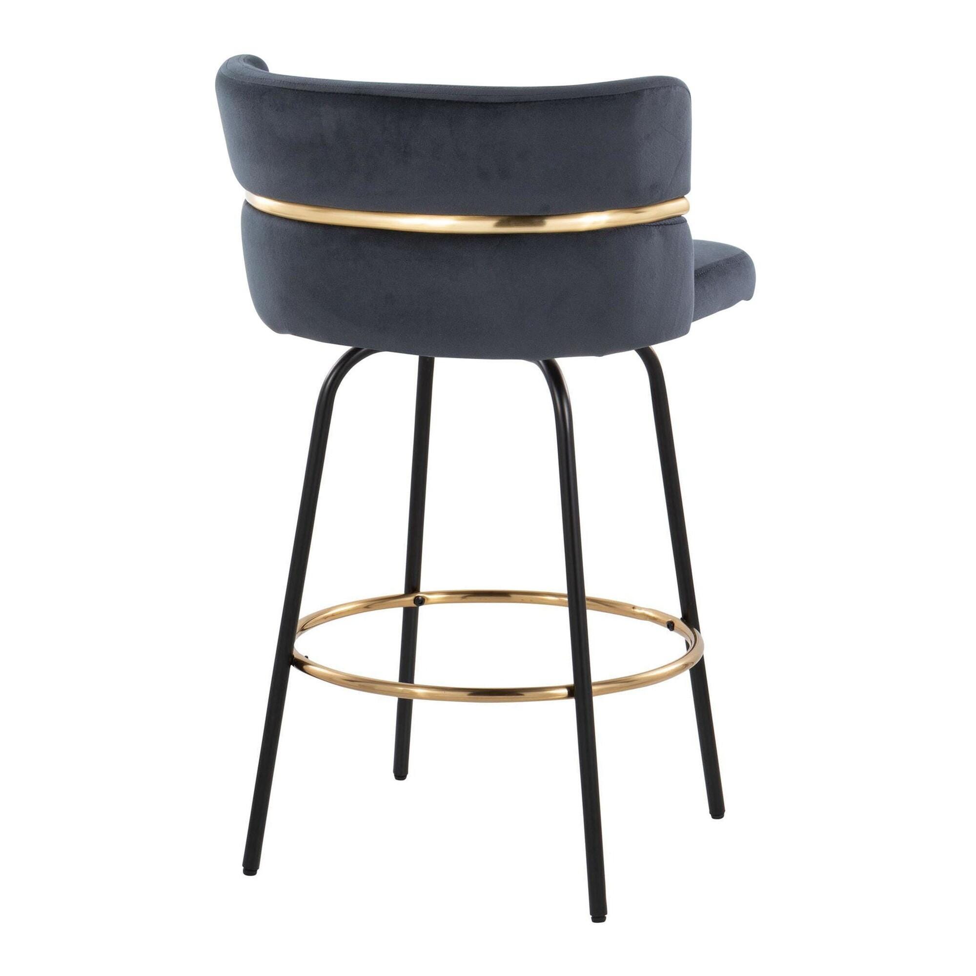 LumiSource Cinch Counter Stool (Set of 2), Black, large