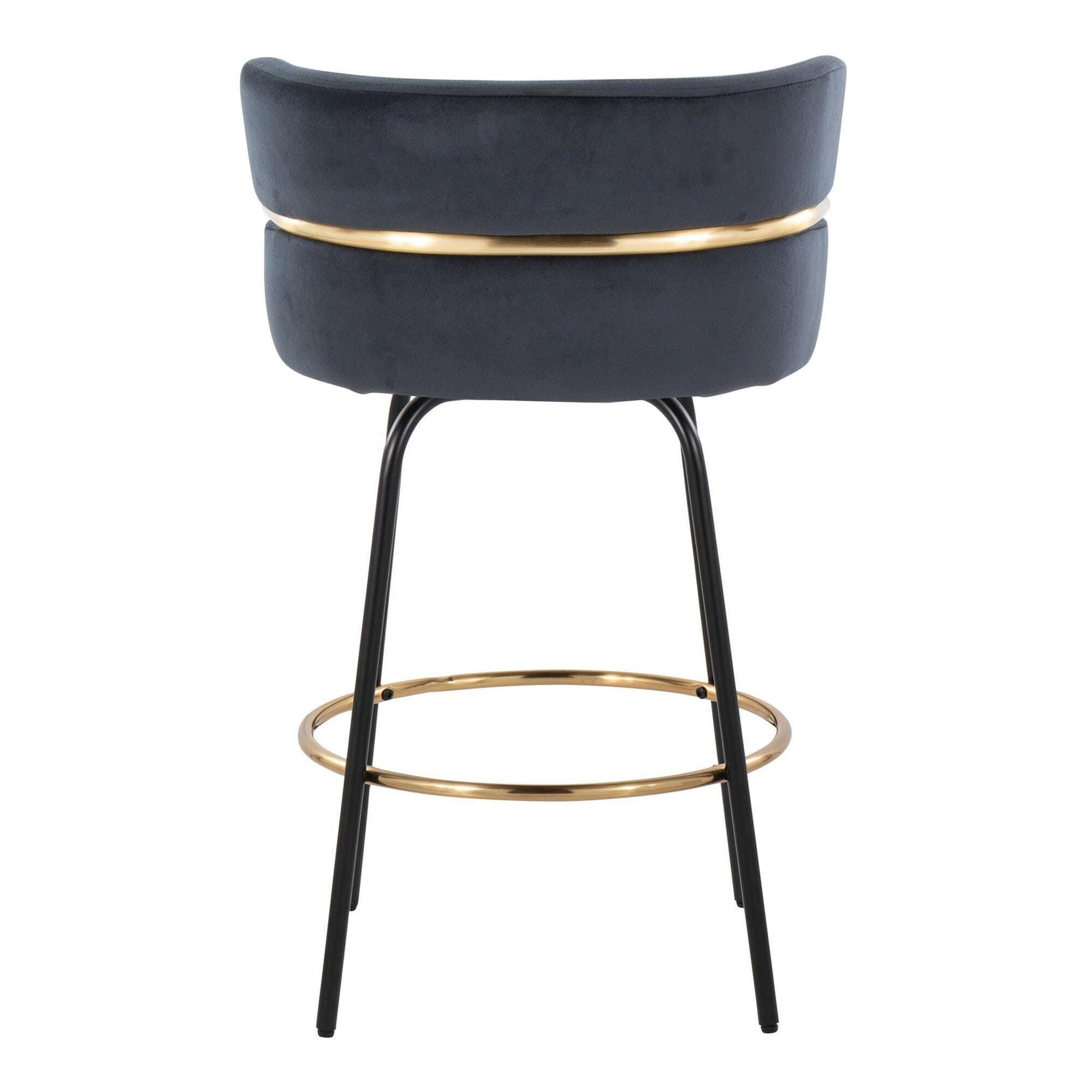 LumiSource Cinch Counter Stool (Set of 2), Black, large