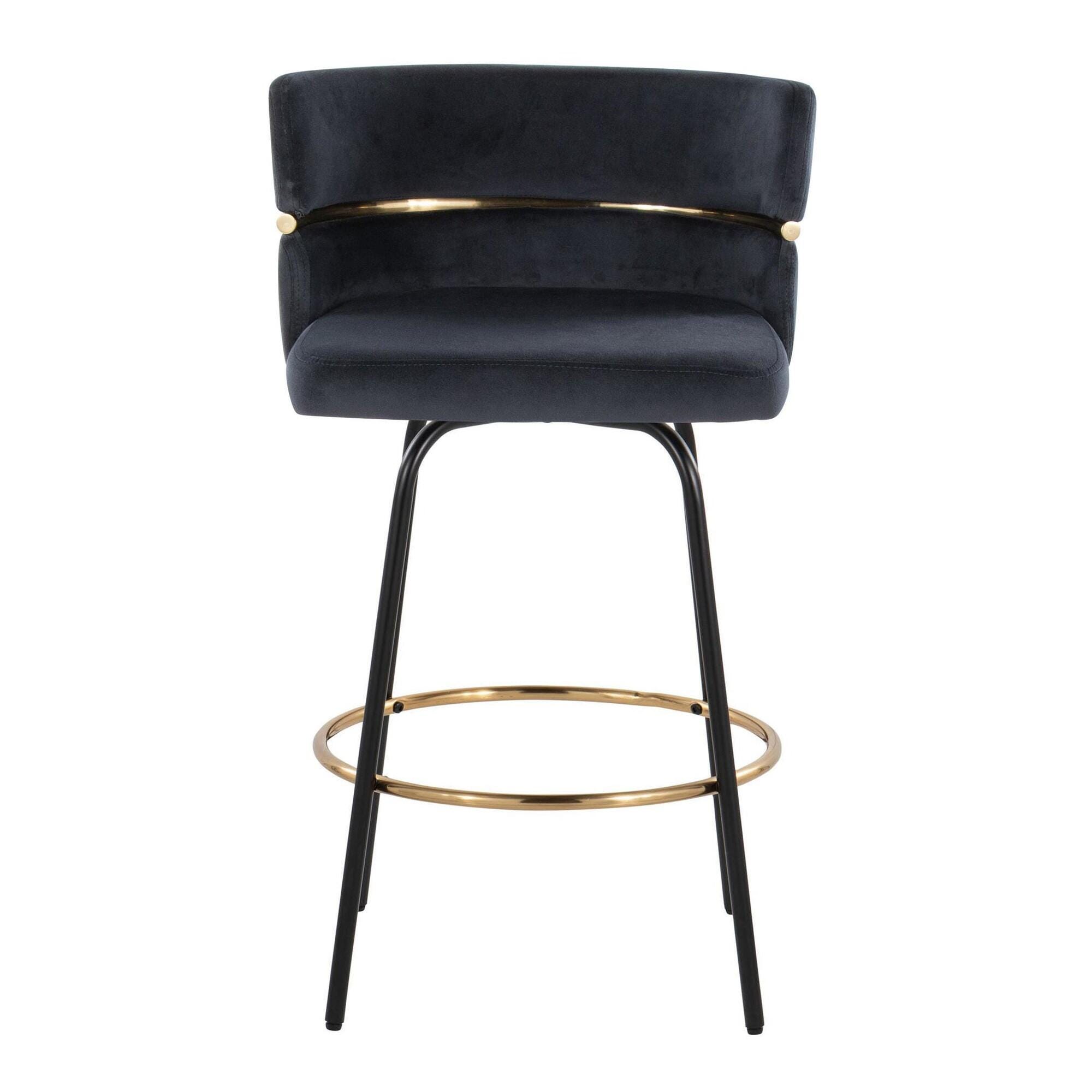 LumiSource Cinch Counter Stool (Set of 2), Black, large