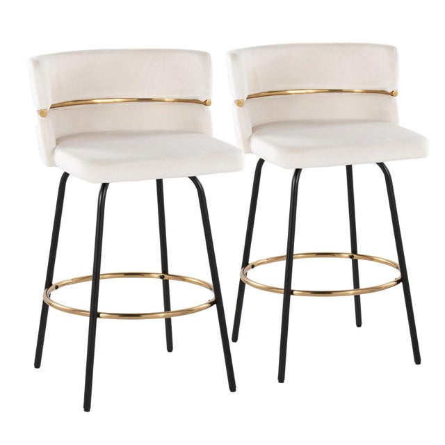 LumiSource Cinch Counter Stool (Set of 2), Cream