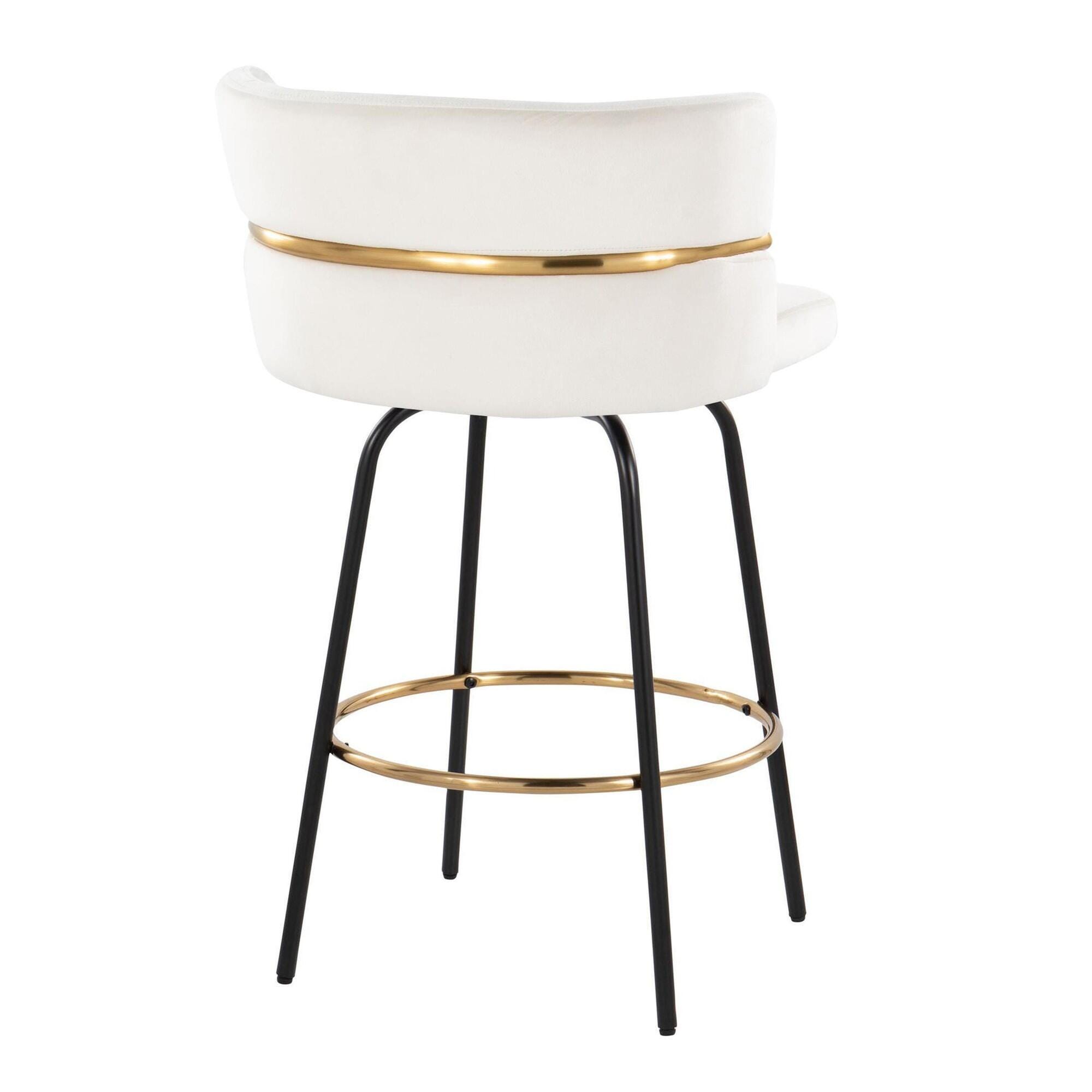 LumiSource Cinch Counter Stool (Set of 2), Cream, large