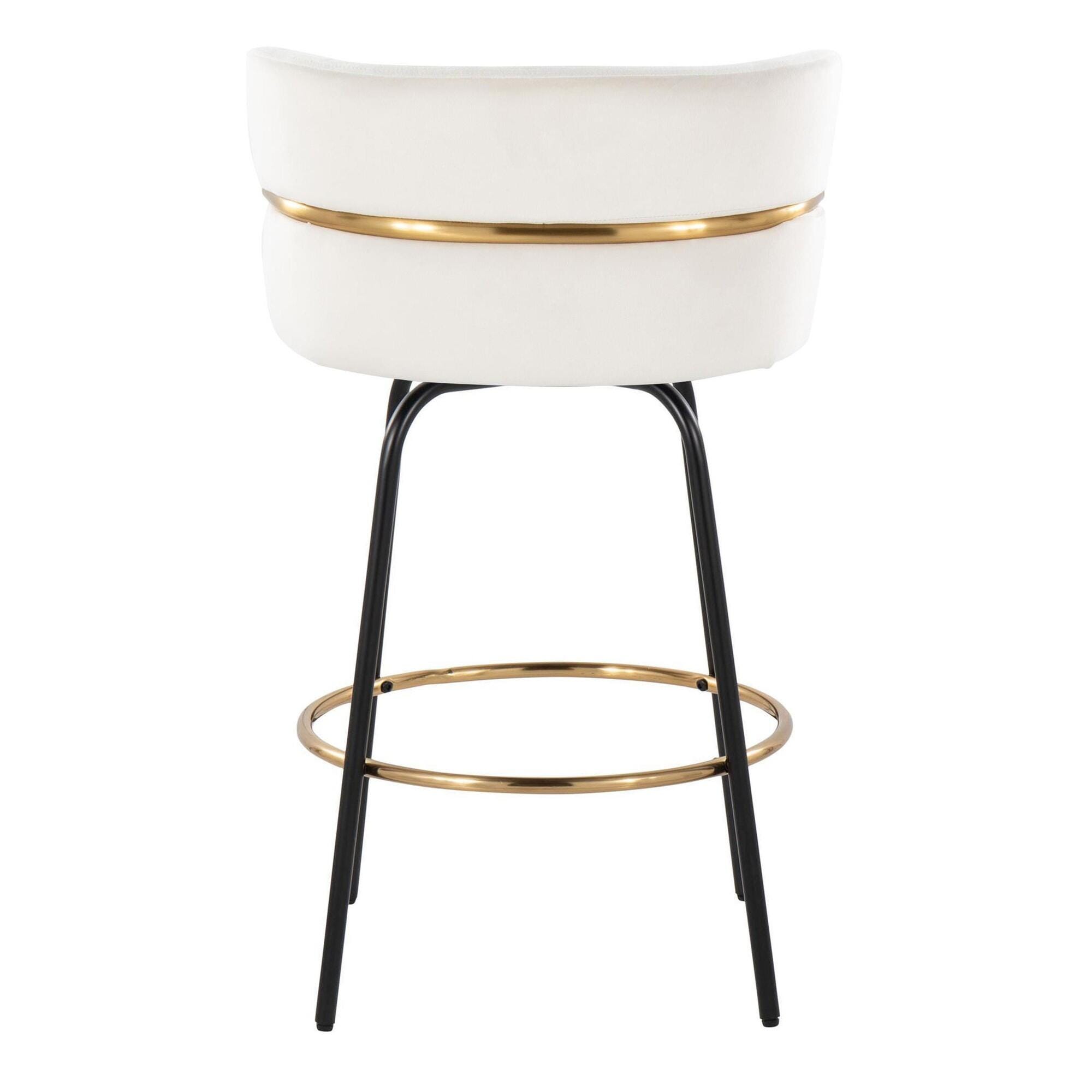LumiSource Cinch Counter Stool (Set of 2), Cream, large