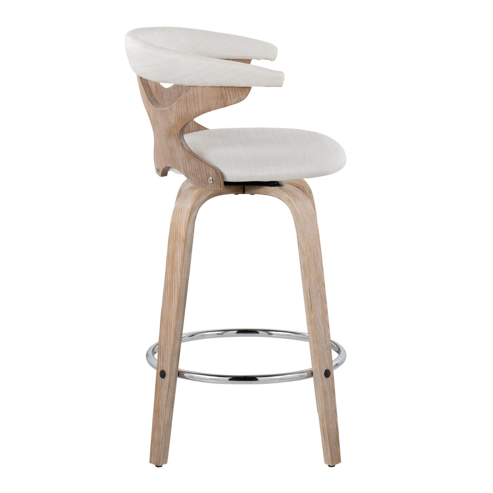 LumiSource Gardenia Counter Stool (Set of 2), Cream, large