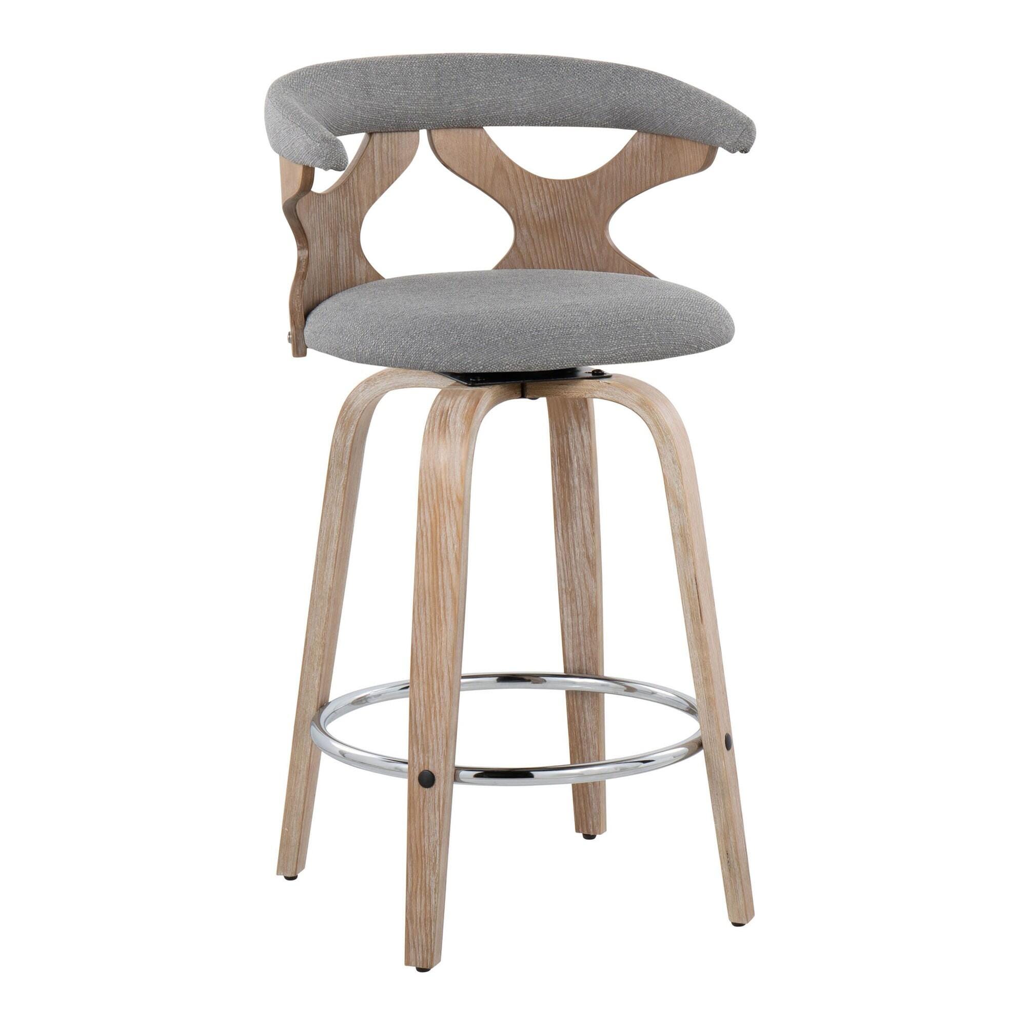 LumiSource Gardenia Counter Stool (Set of 2), Gray, large