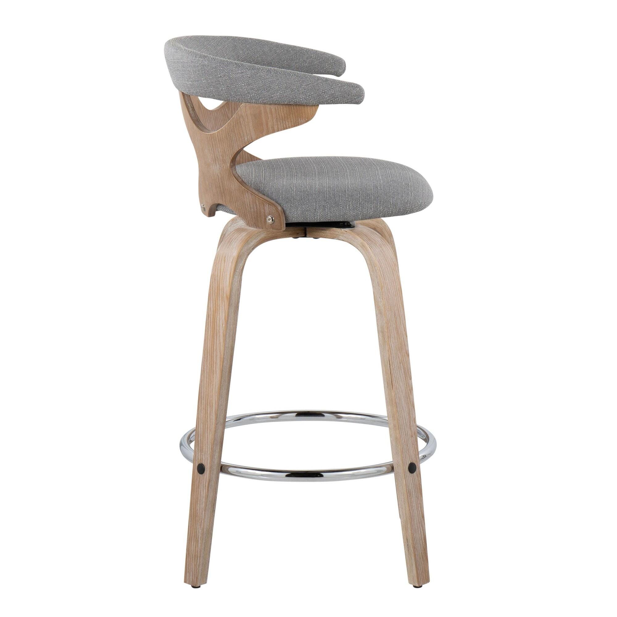 LumiSource Gardenia Counter Stool (Set of 2), Gray, large