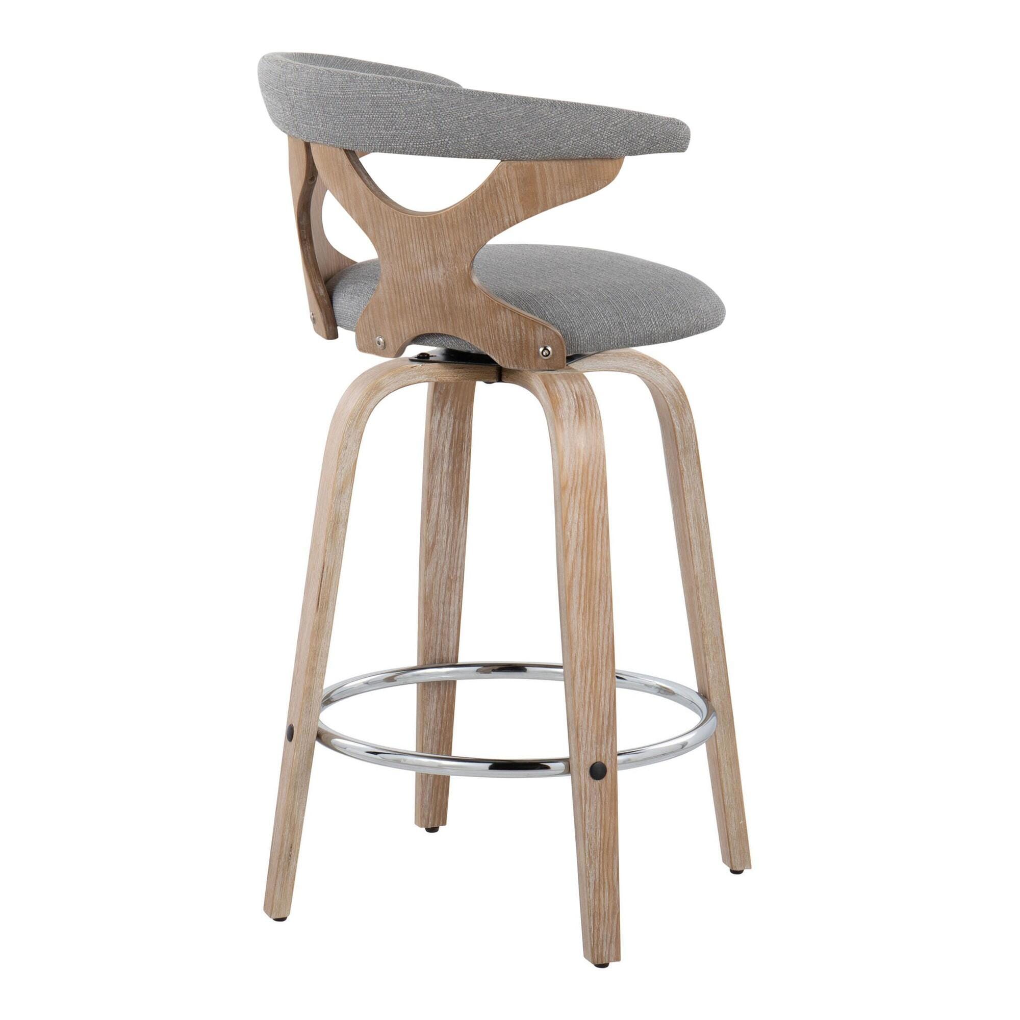 LumiSource Gardenia Counter Stool (Set of 2), Gray, large