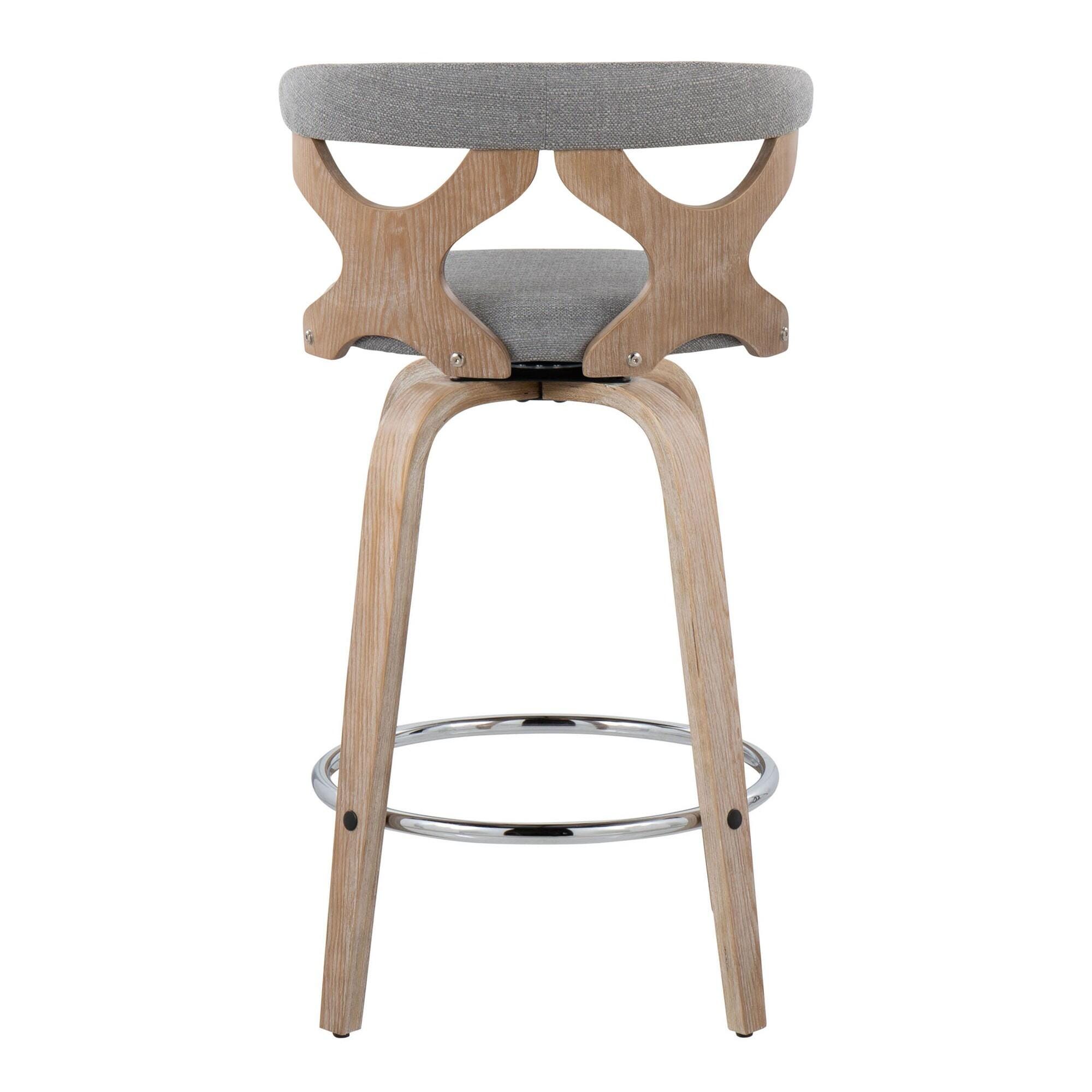 LumiSource Gardenia Counter Stool (Set of 2), Gray, large