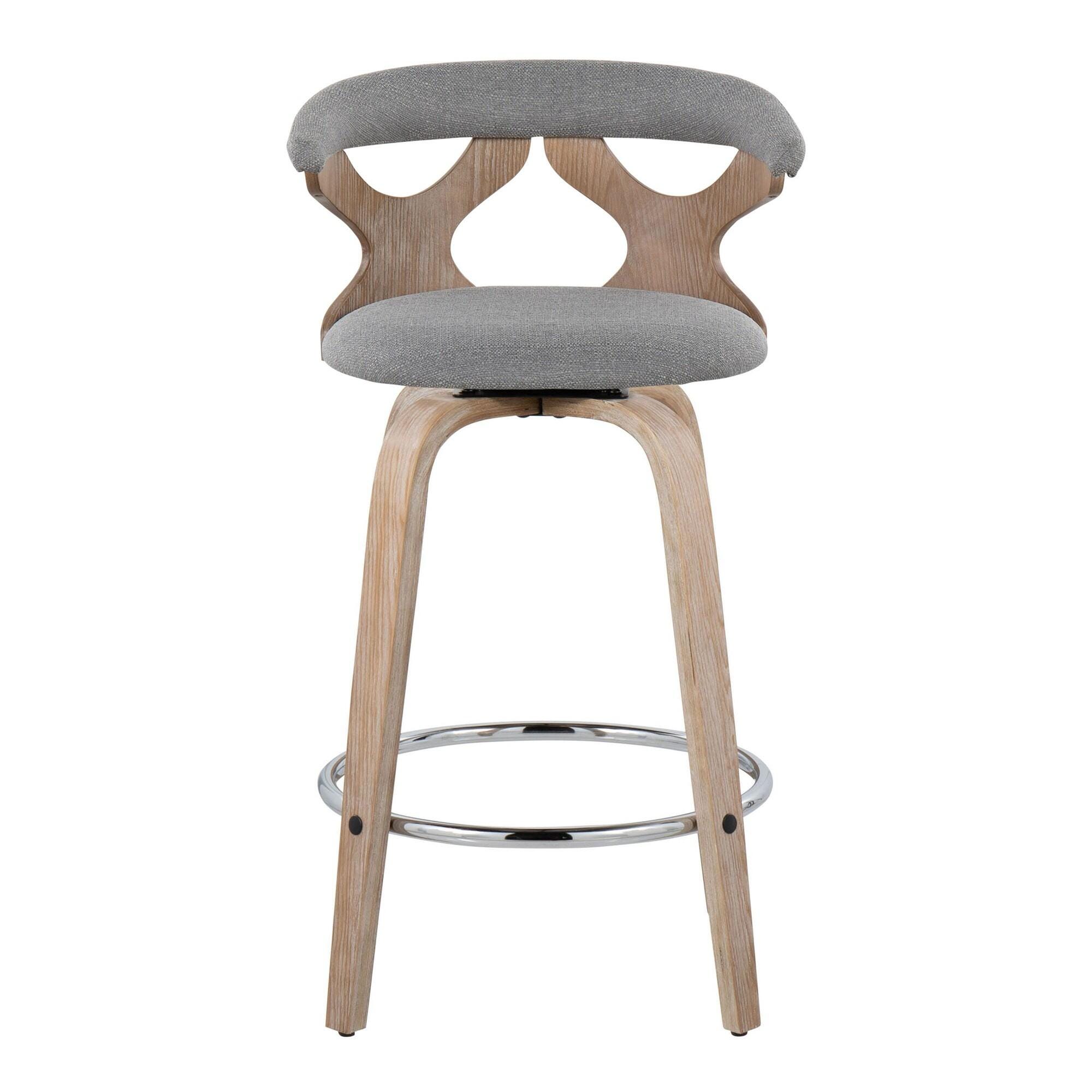 LumiSource Gardenia Counter Stool (Set of 2), Gray, large