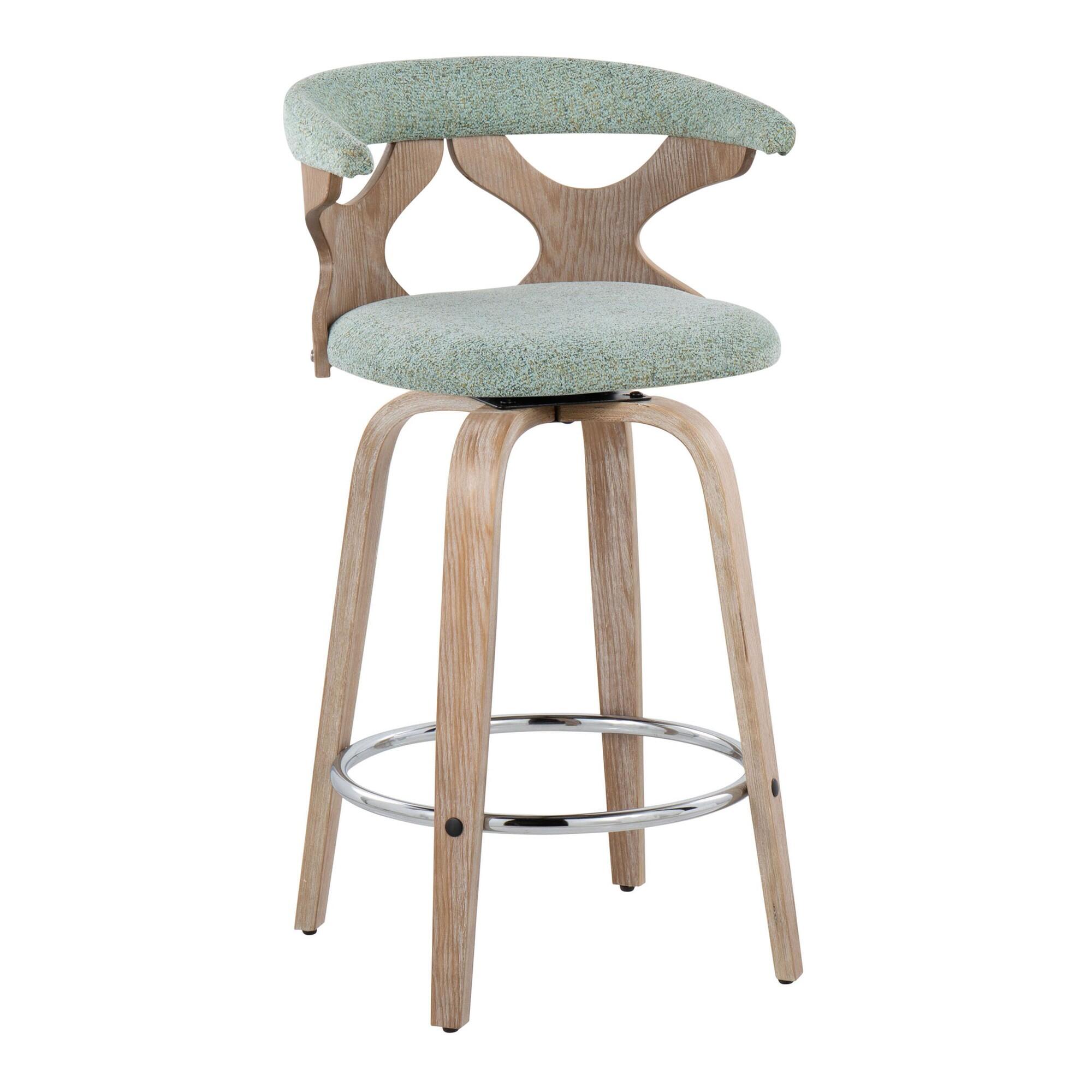 LumiSource Gardenia Counter Stool (Set of 2), Sage Green, large