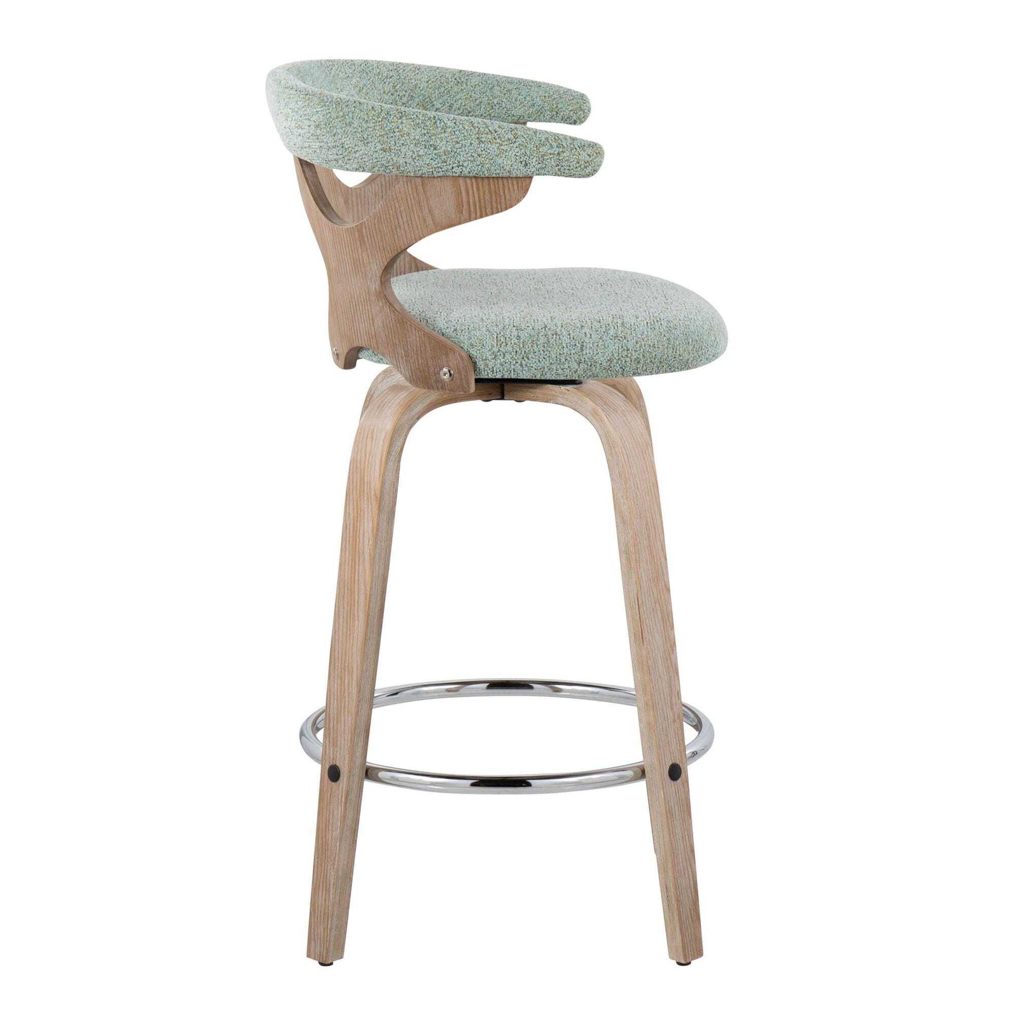 LumiSource Gardenia Counter Stool (Set of 2), Sage Green, large