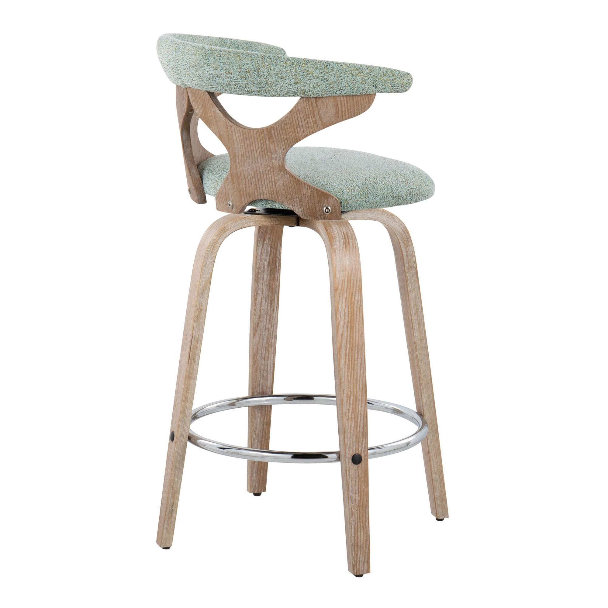 LumiSource Gardenia Counter Stool (Set of 2), Sage Green, large
