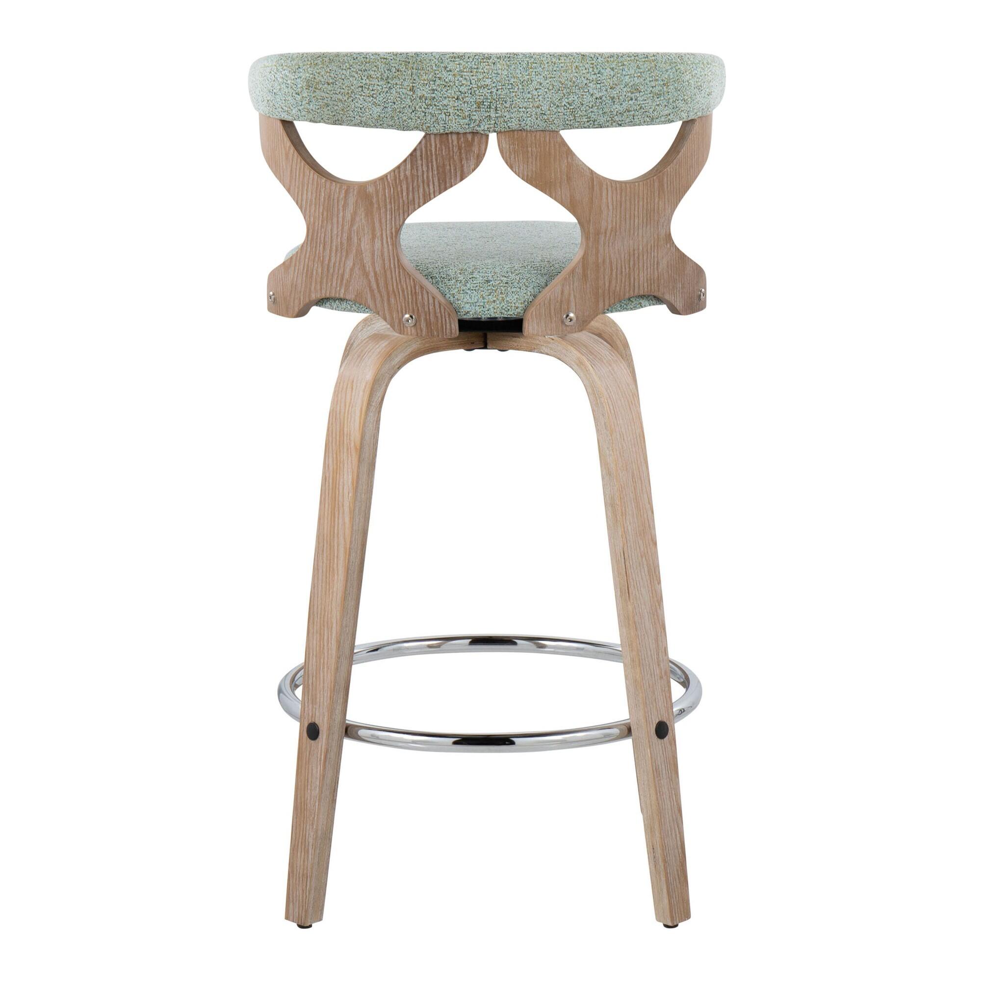 LumiSource Gardenia Counter Stool (Set of 2), Sage Green, large
