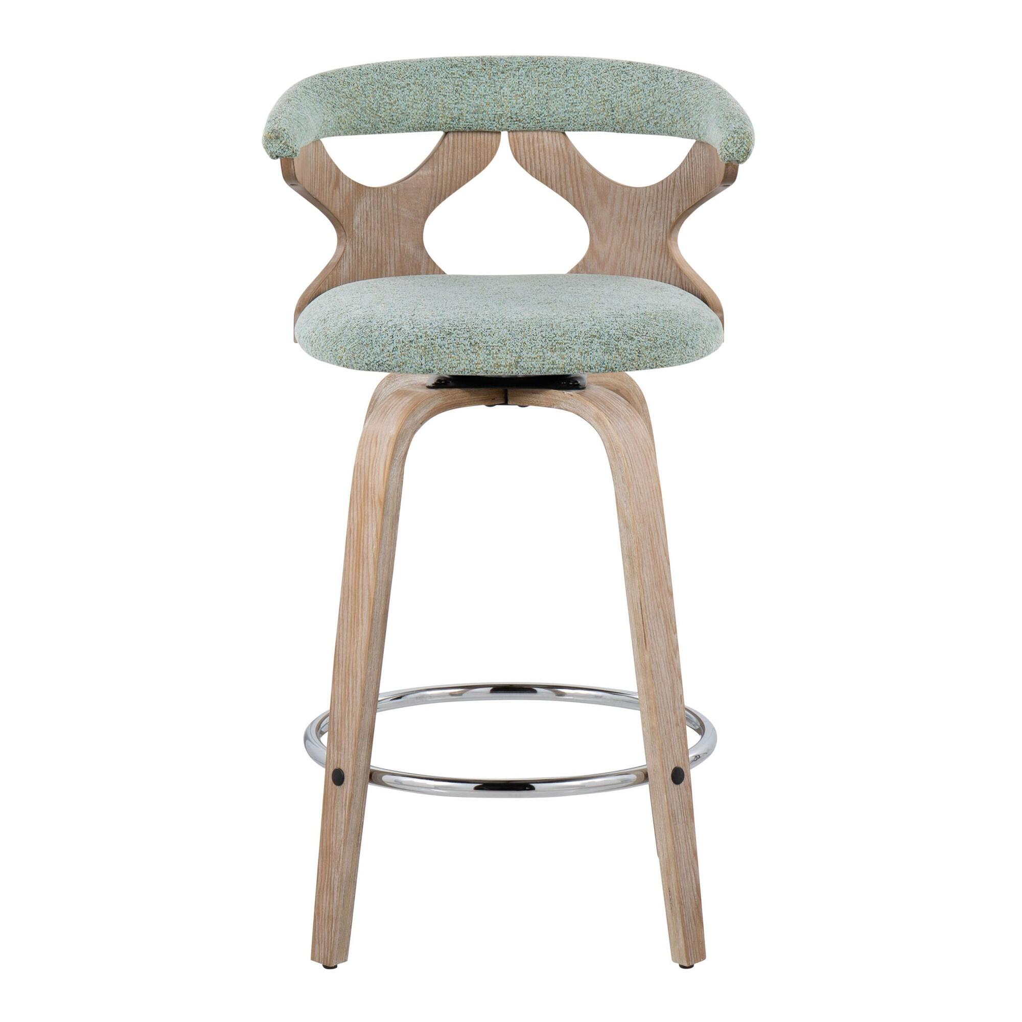 LumiSource Gardenia Counter Stool (Set of 2), Sage Green, large