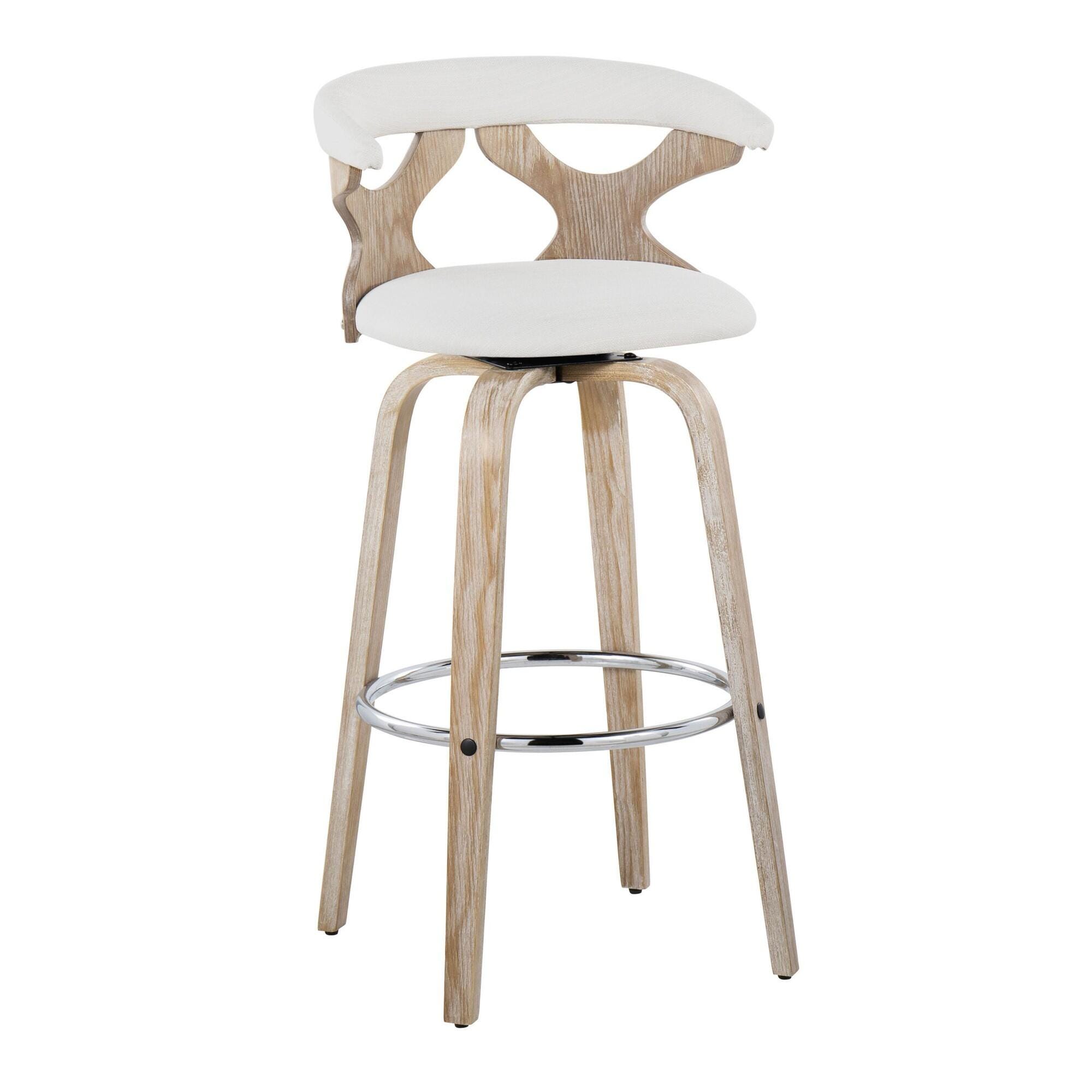 LumiSource Gardenia Barstool (Set of 2), Cream, large