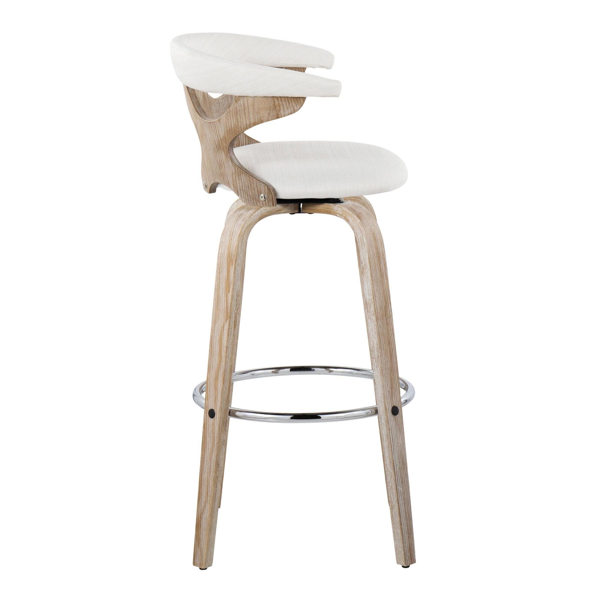 LumiSource Gardenia Barstool (Set of 2), Cream, large