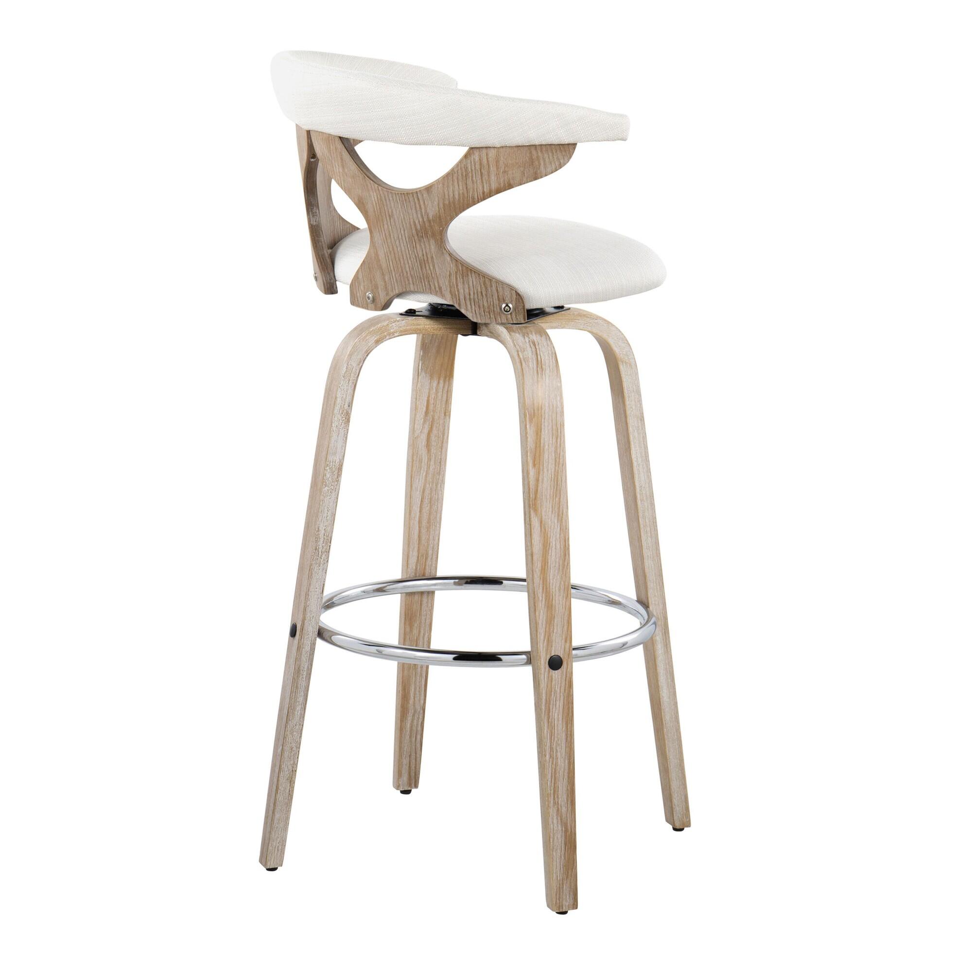 LumiSource Gardenia Barstool (Set of 2), Cream, large