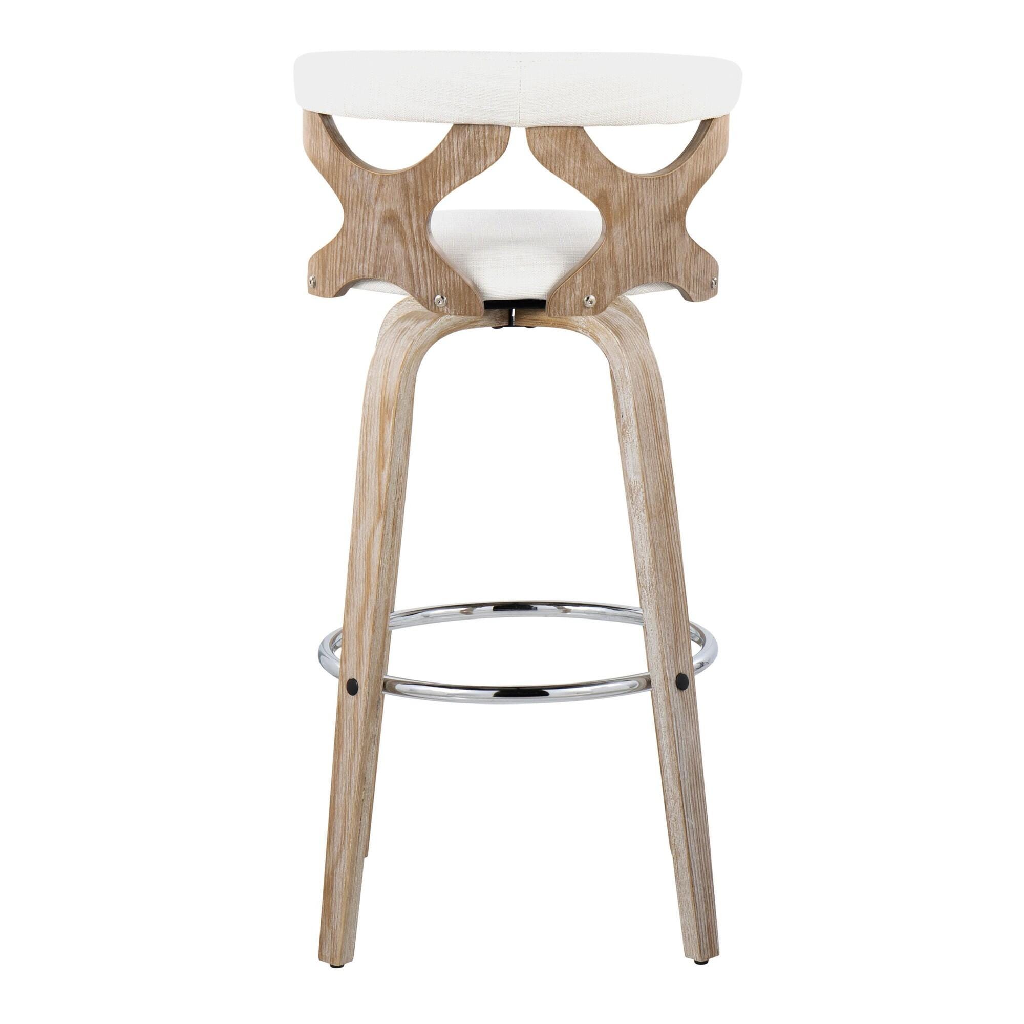 LumiSource Gardenia Barstool (Set of 2), Cream, large