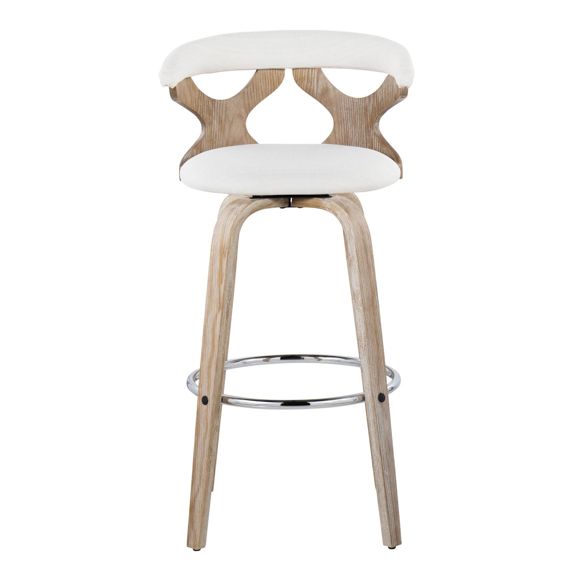 LumiSource Gardenia Barstool (Set of 2), Cream, large