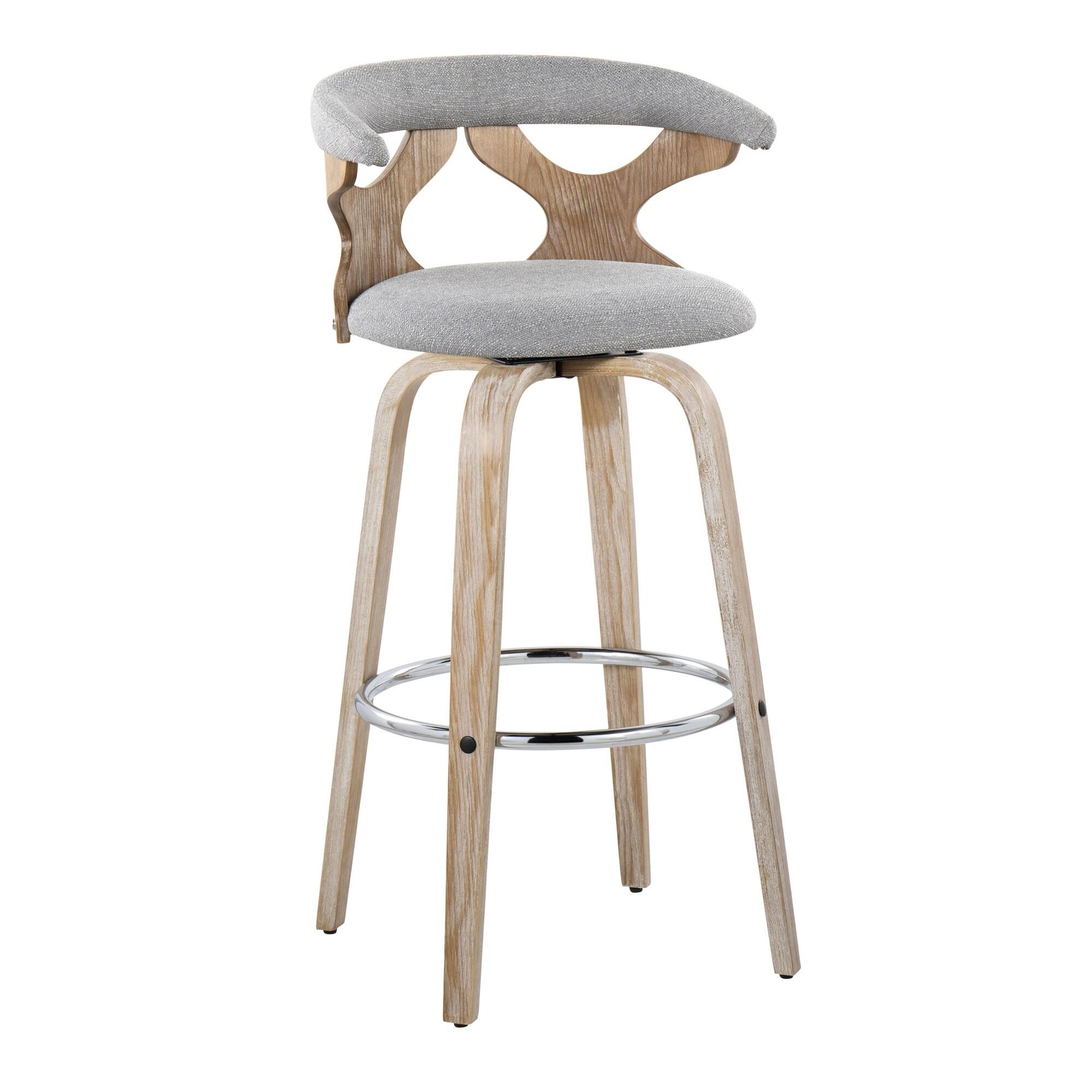 LumiSource Gardenia Barstool (Set of 2), Gray, large