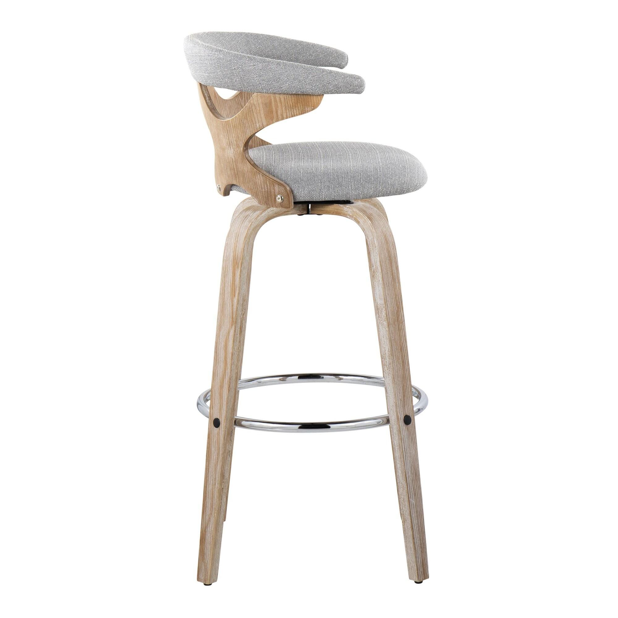 LumiSource Gardenia Barstool (Set of 2), Gray, large