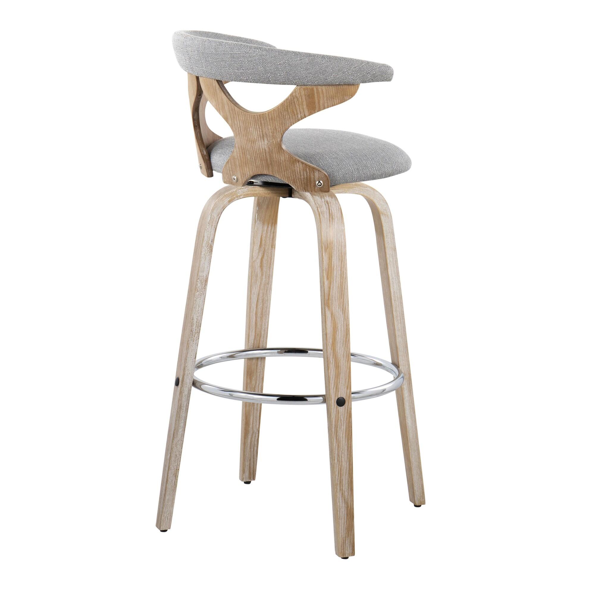 LumiSource Gardenia Barstool (Set of 2), Gray, large