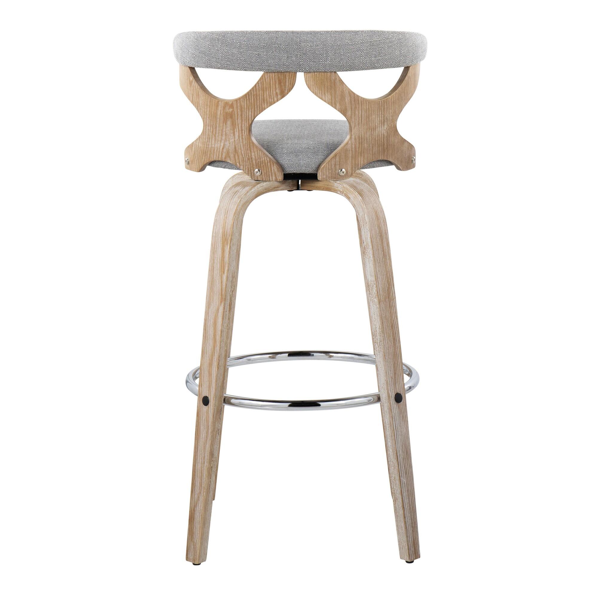 LumiSource Gardenia Barstool (Set of 2), Gray, large