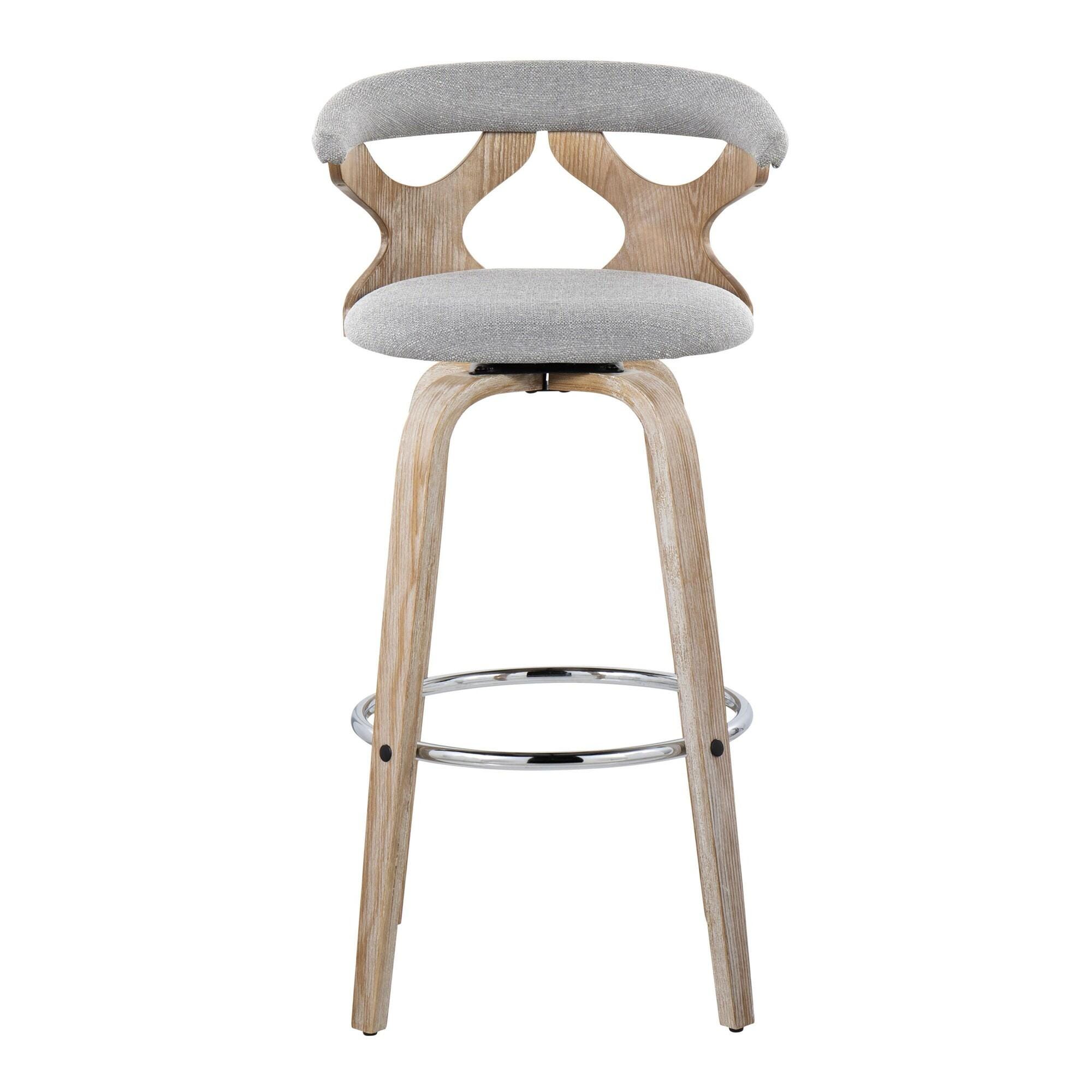 LumiSource Gardenia Barstool (Set of 2), Gray, large
