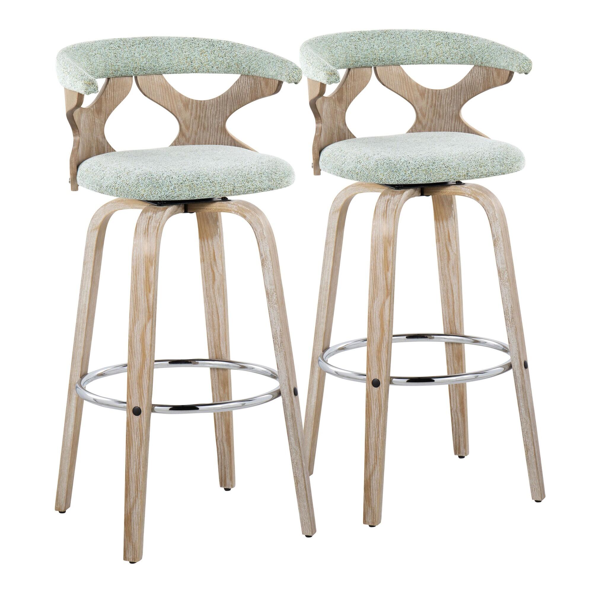 LumiSource Gardenia Barstool (Set of 2), Sage Green, large