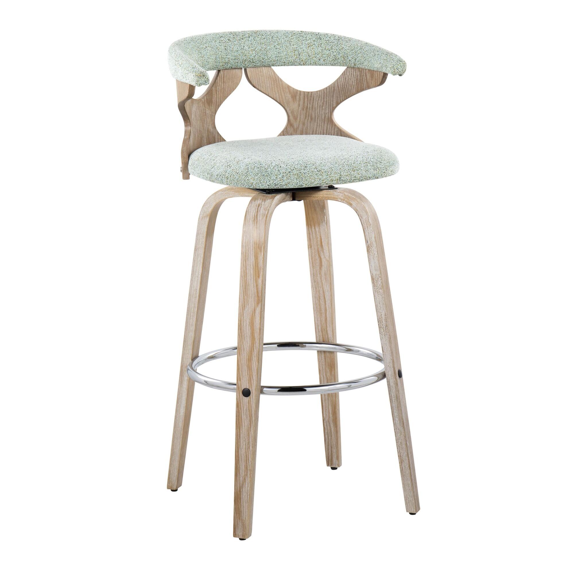 LumiSource Gardenia Barstool (Set of 2), Sage Green, large