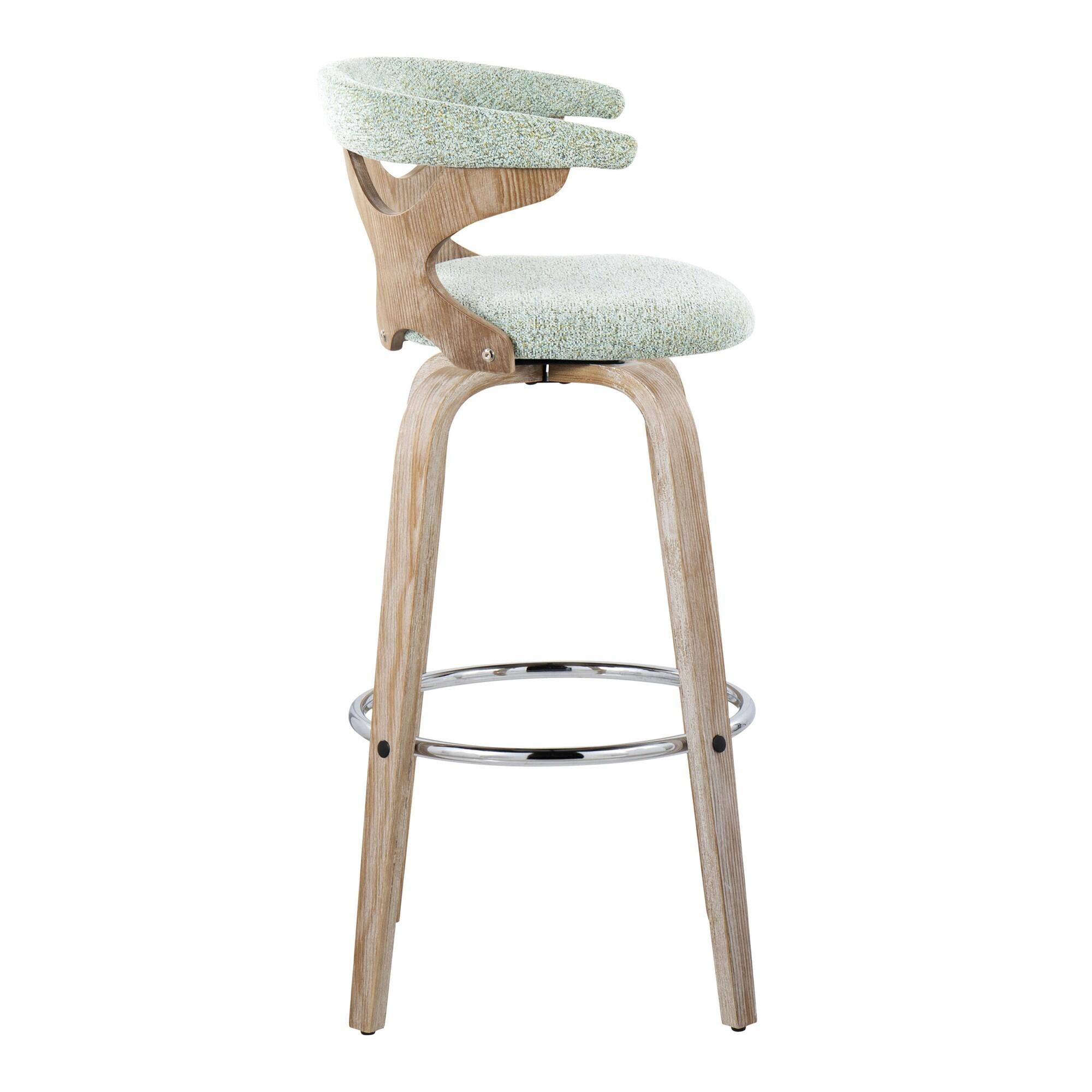 LumiSource Gardenia Barstool (Set of 2), Sage Green, large
