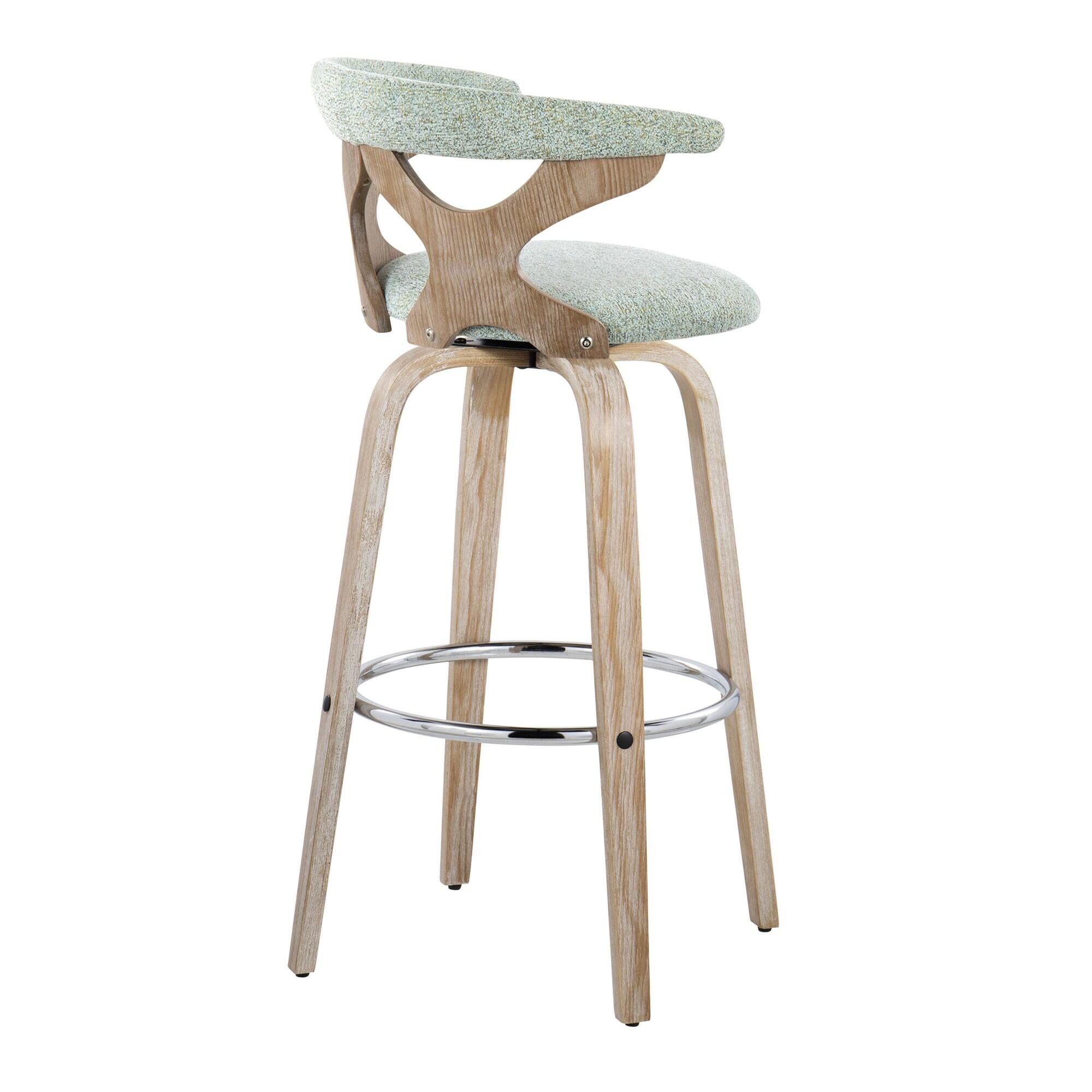 LumiSource Gardenia Barstool (Set of 2), Sage Green, large