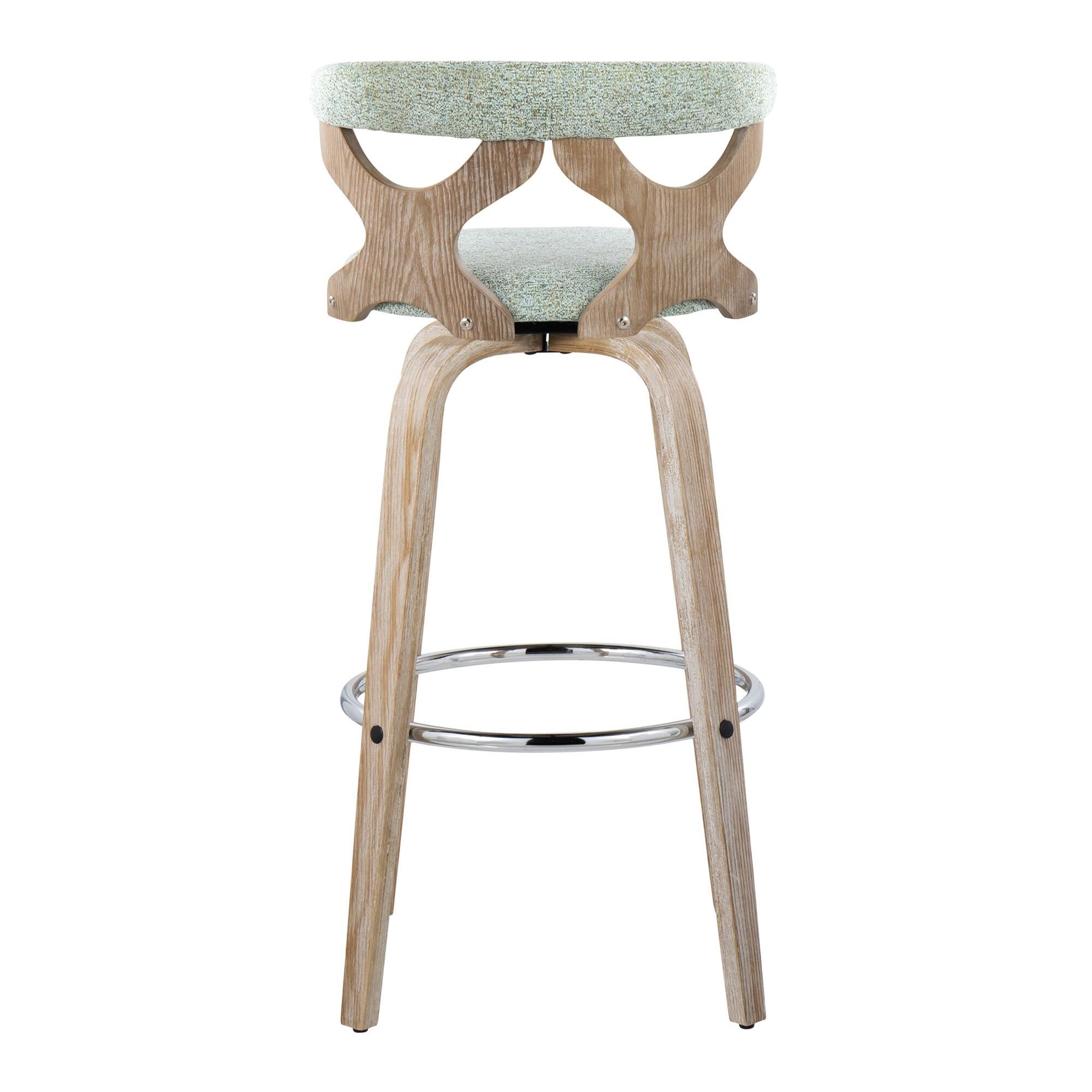 LumiSource Gardenia Barstool (Set of 2), Sage Green, large