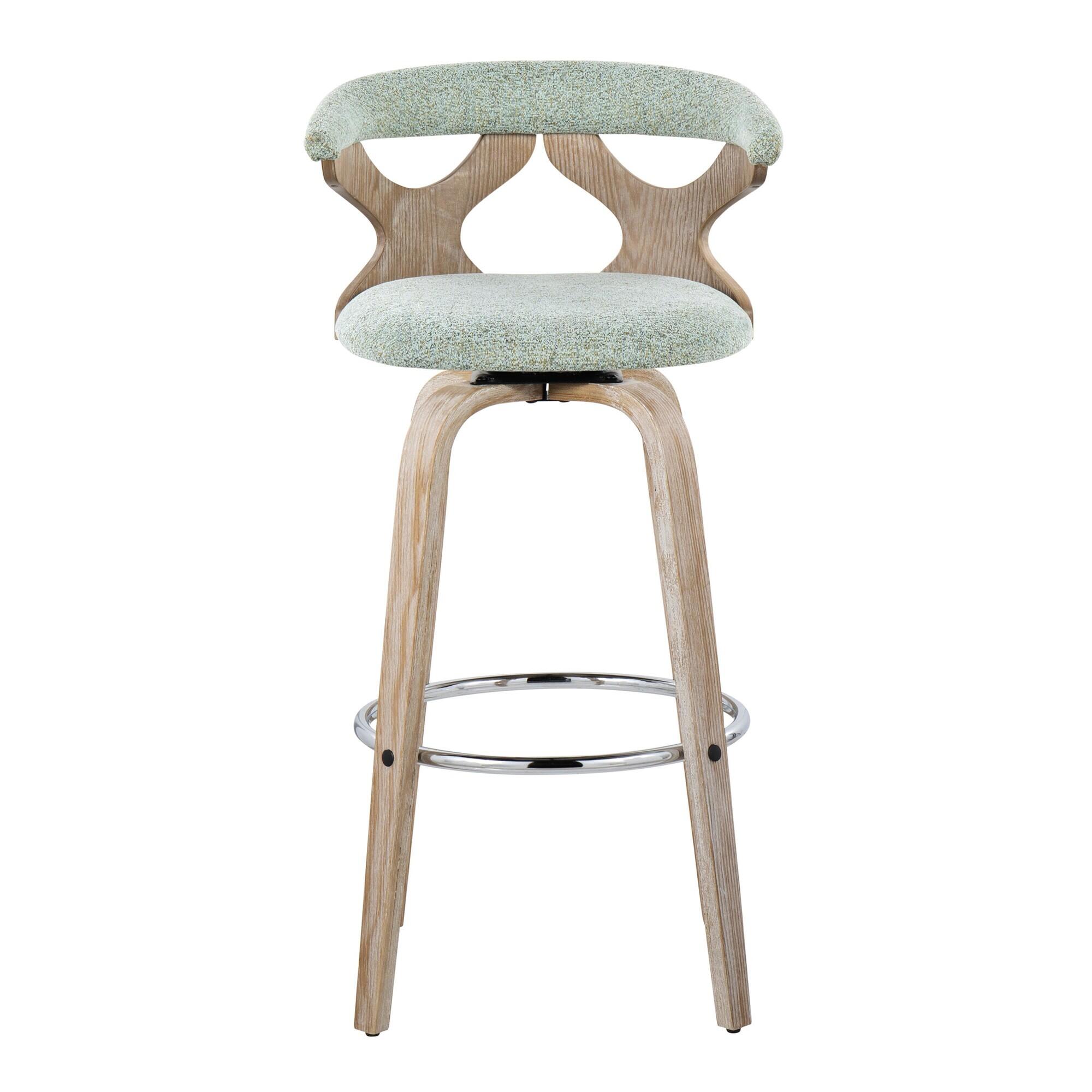 LumiSource Gardenia Barstool (Set of 2), Sage Green, large