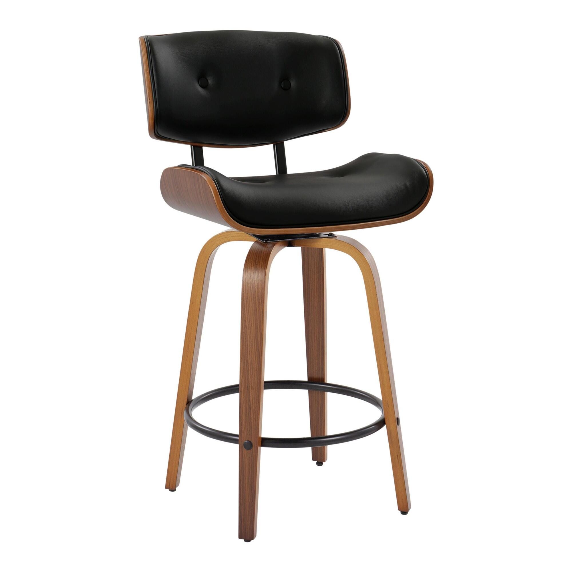 LumiSource Lombardi Counter Stool (Set of 2), Black, large