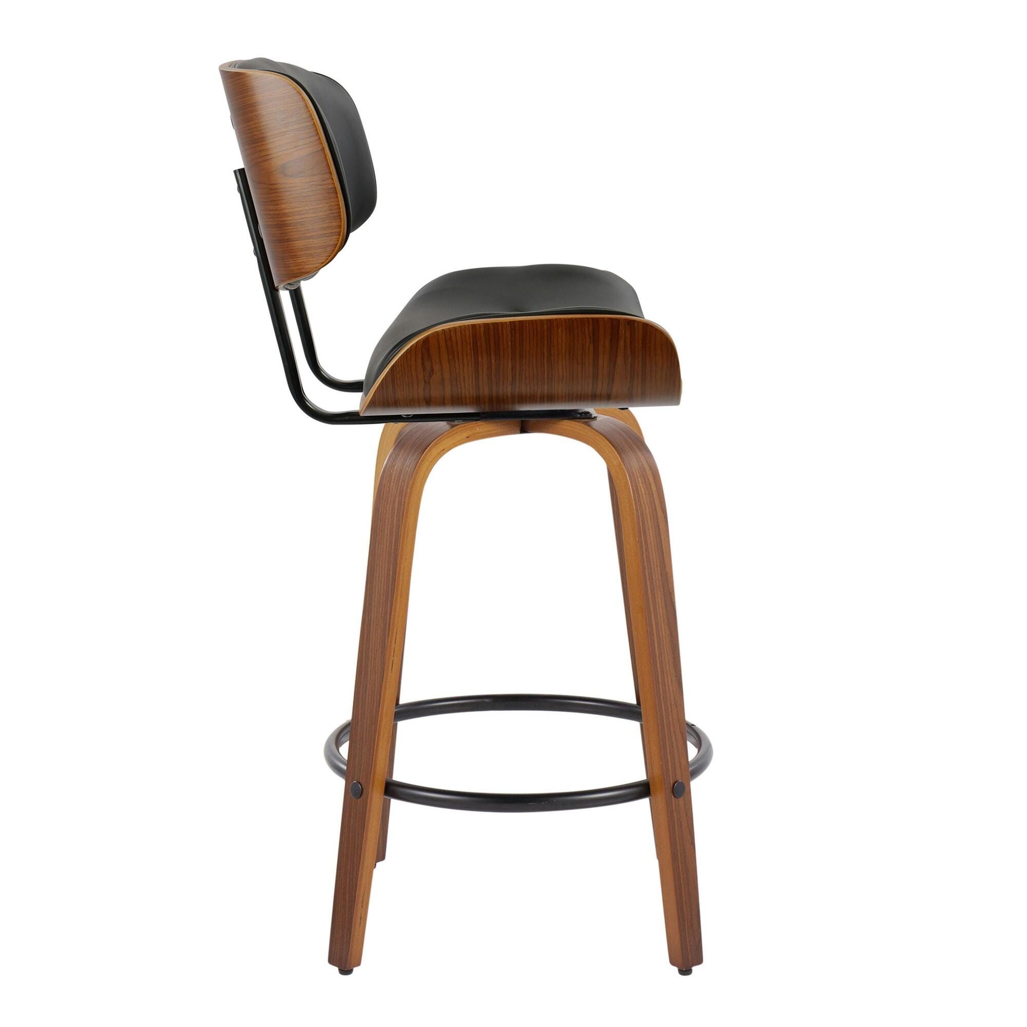 LumiSource Lombardi Counter Stool (Set of 2), Black, large