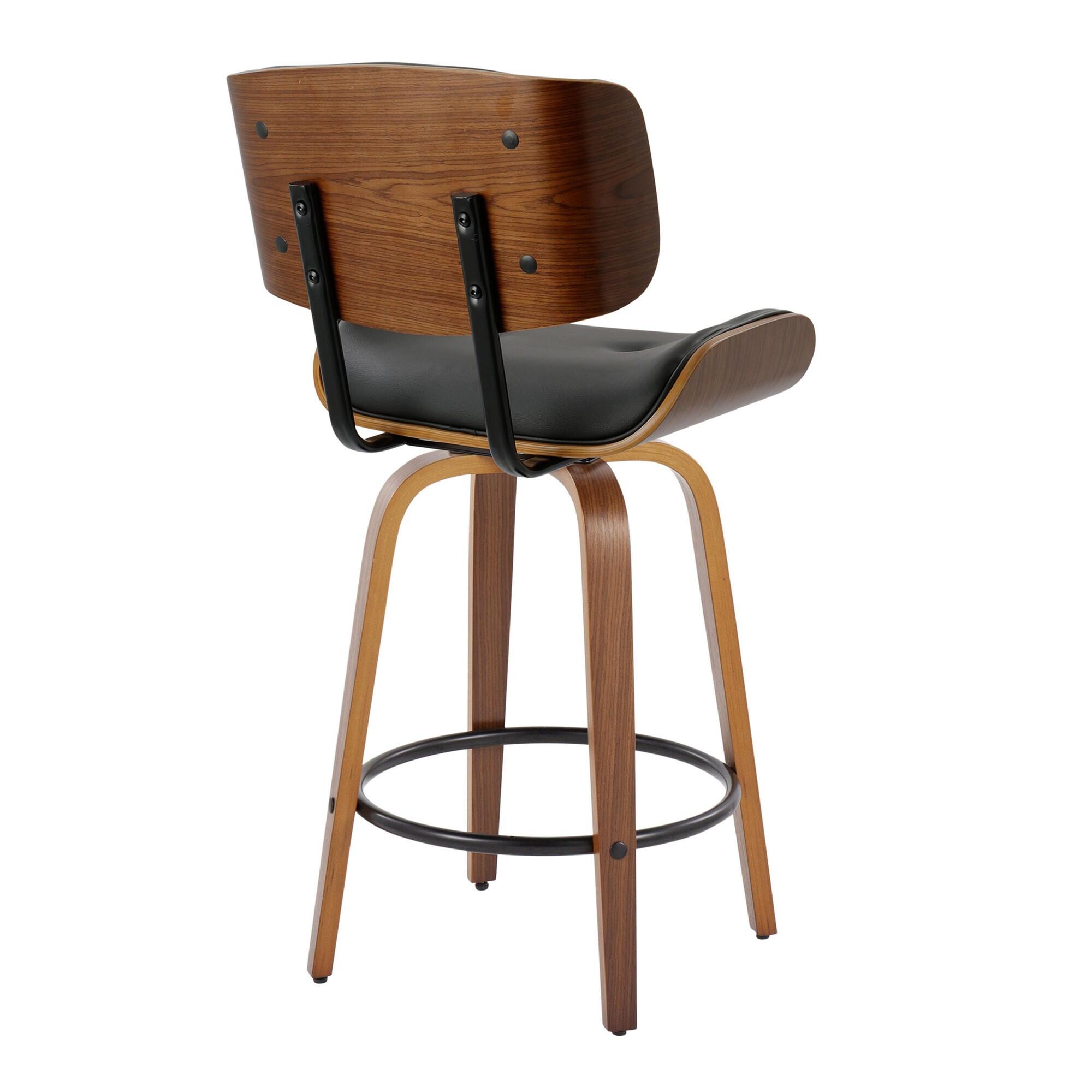 LumiSource Lombardi Counter Stool (Set of 2), Black, large