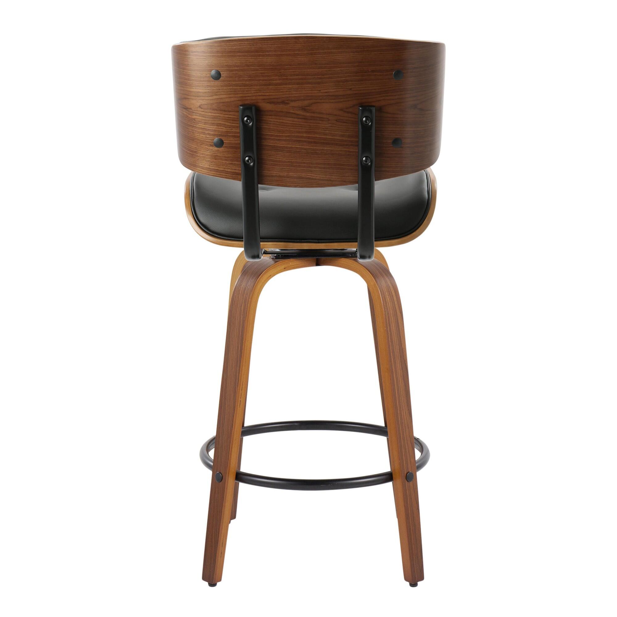 LumiSource Lombardi Counter Stool (Set of 2), Black, large
