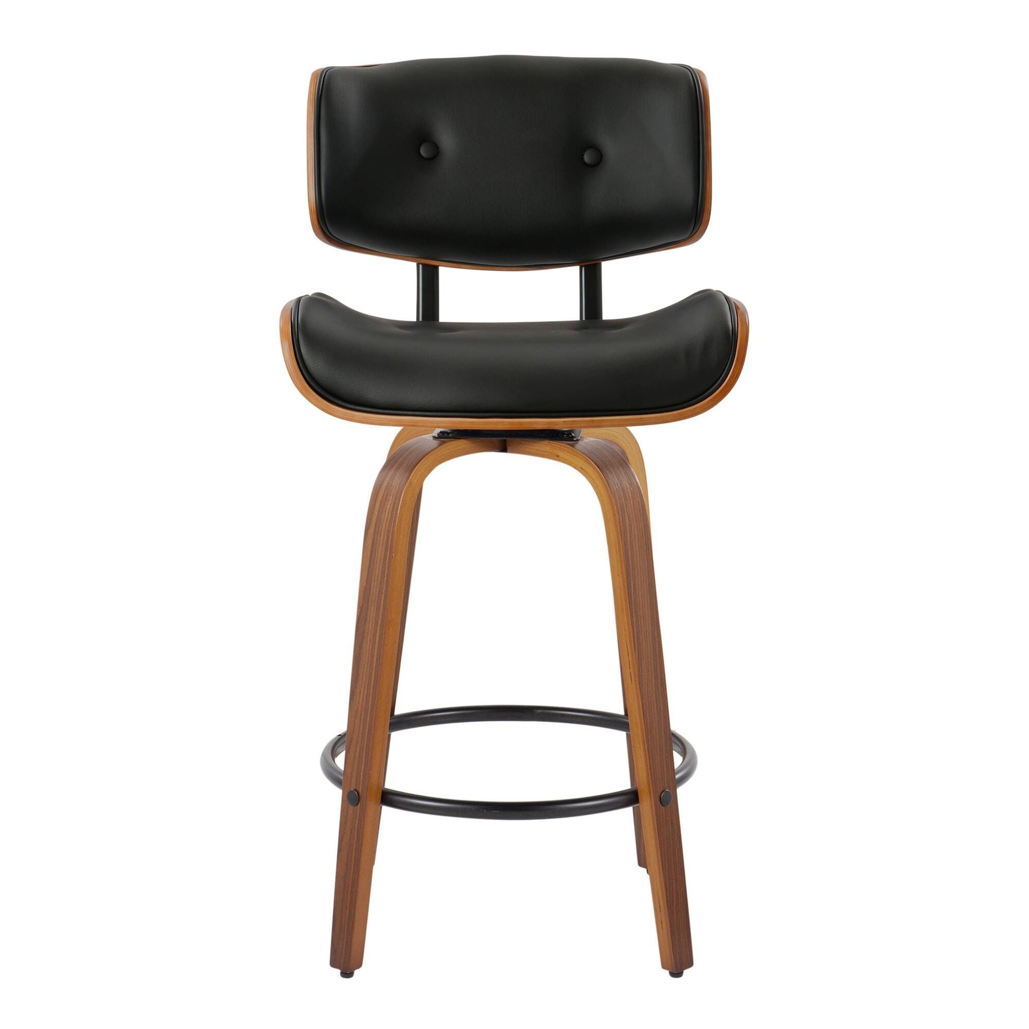 LumiSource Lombardi Counter Stool (Set of 2), Black, large