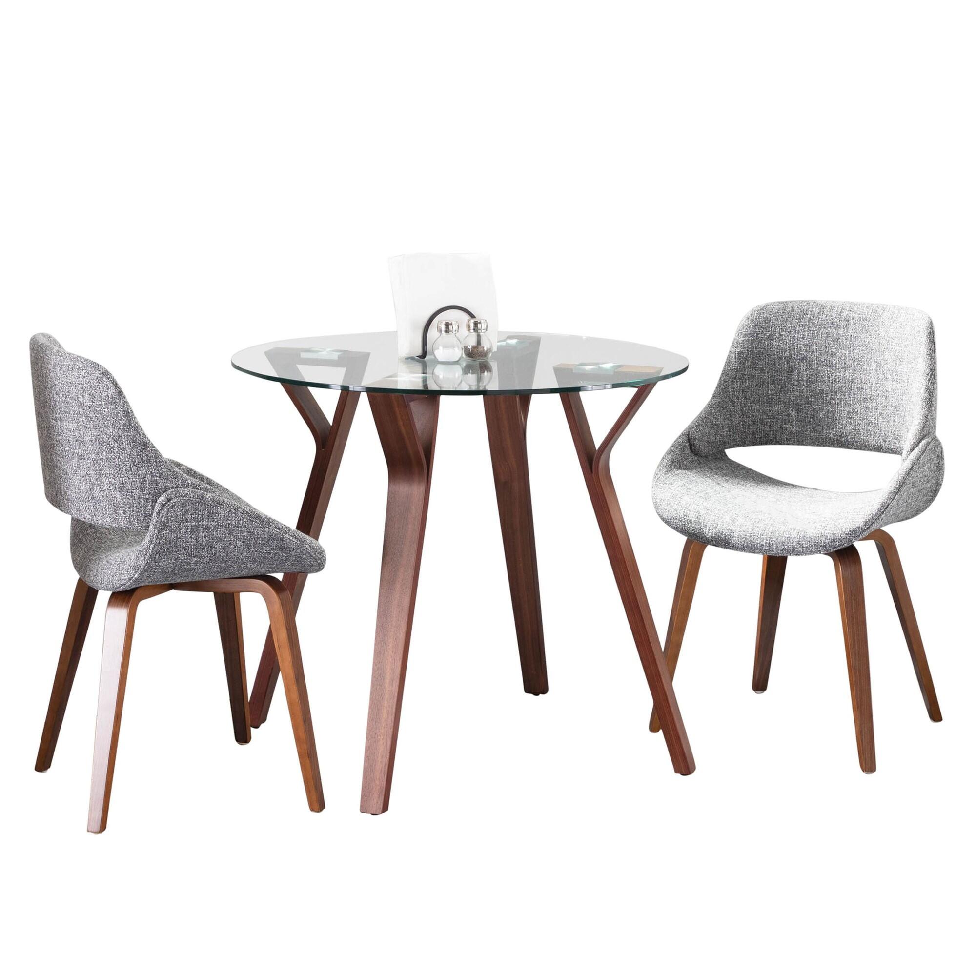 LumiSource Folia Fabrico Dining Table and 2 Chairs, , large