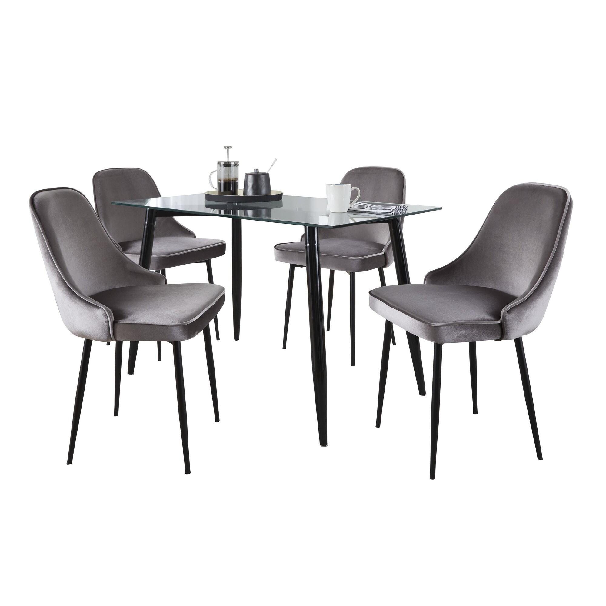 LumiSource Clara Marcel Dining Table and 4 Chairs, , large