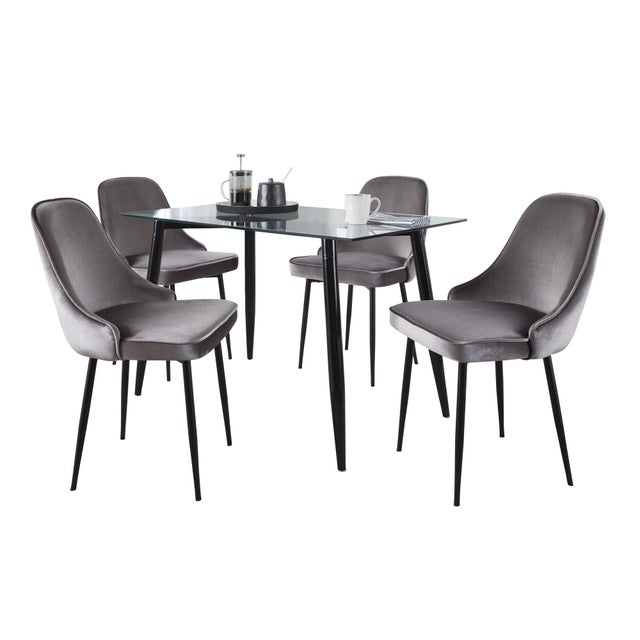LumiSource Clara Marcel Dining Table and 4 Chairs