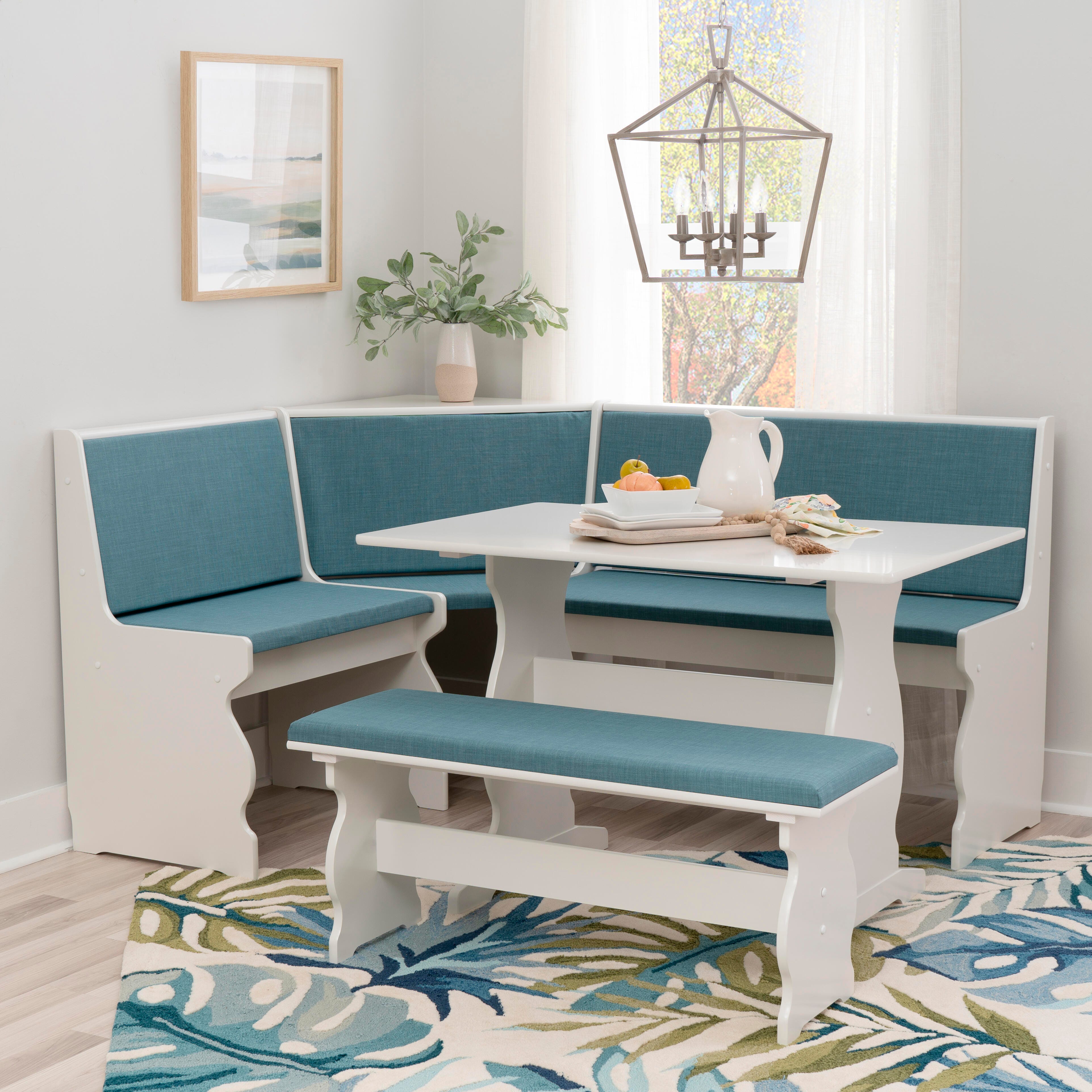 Linon Lela Capri Blue Nook, White/Blue, rollover