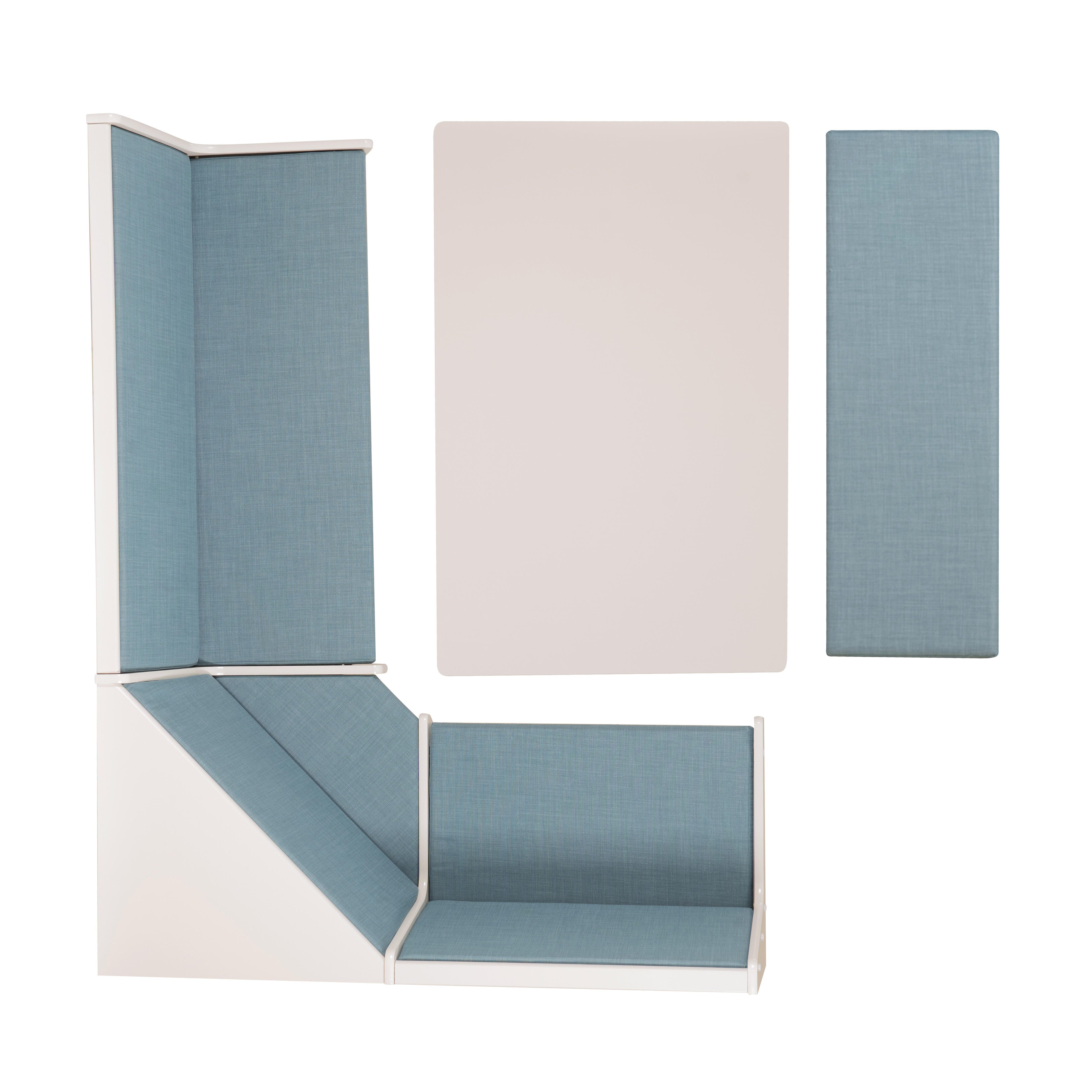 Linon Lela Capri Blue Nook, White/Blue, large